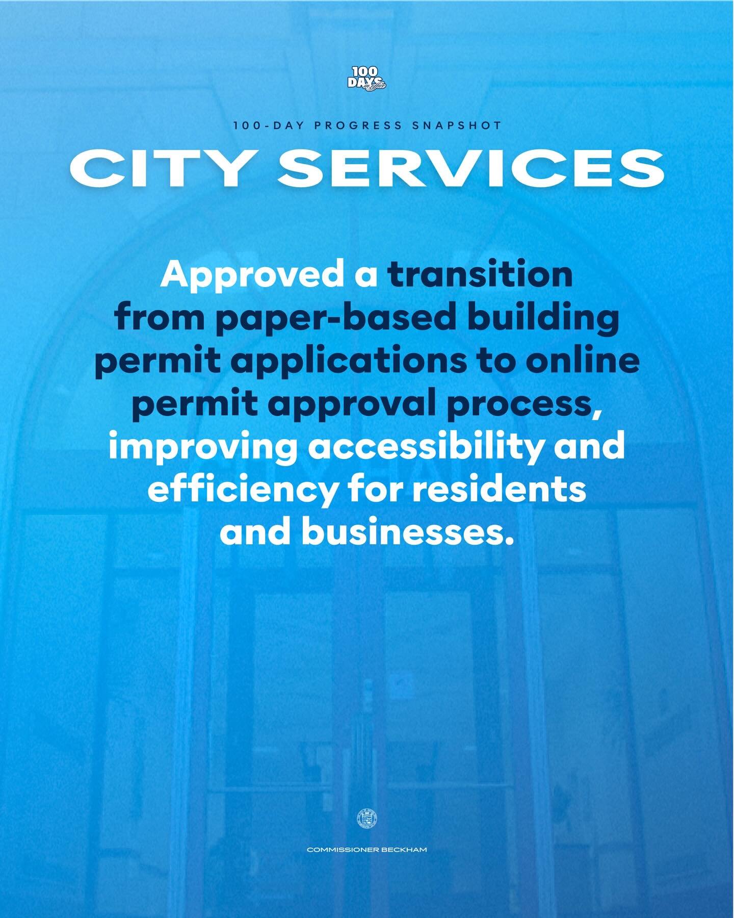 As I wrap up my 100-day recap, I also want to highlight the strides we&rsquo;ve made to modernize city services and invest in sustainability.

Better systems. Smarter investments. A city that works.