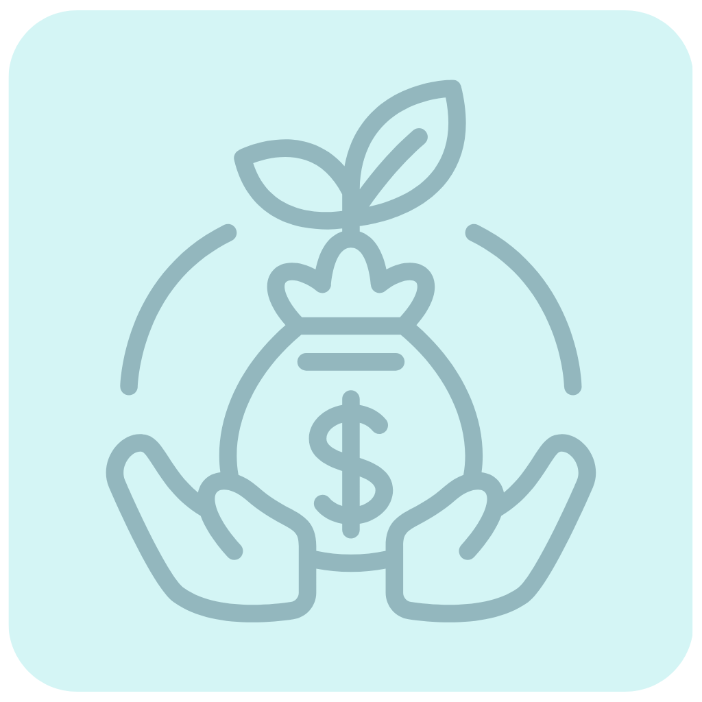A light blue square icon with rounded edges and a centered darker blue heart symbol.