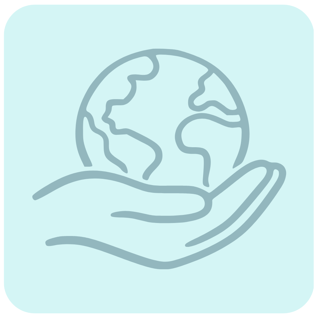 A light blue square icon with rounded edges and a centered darker blue heart symbol.