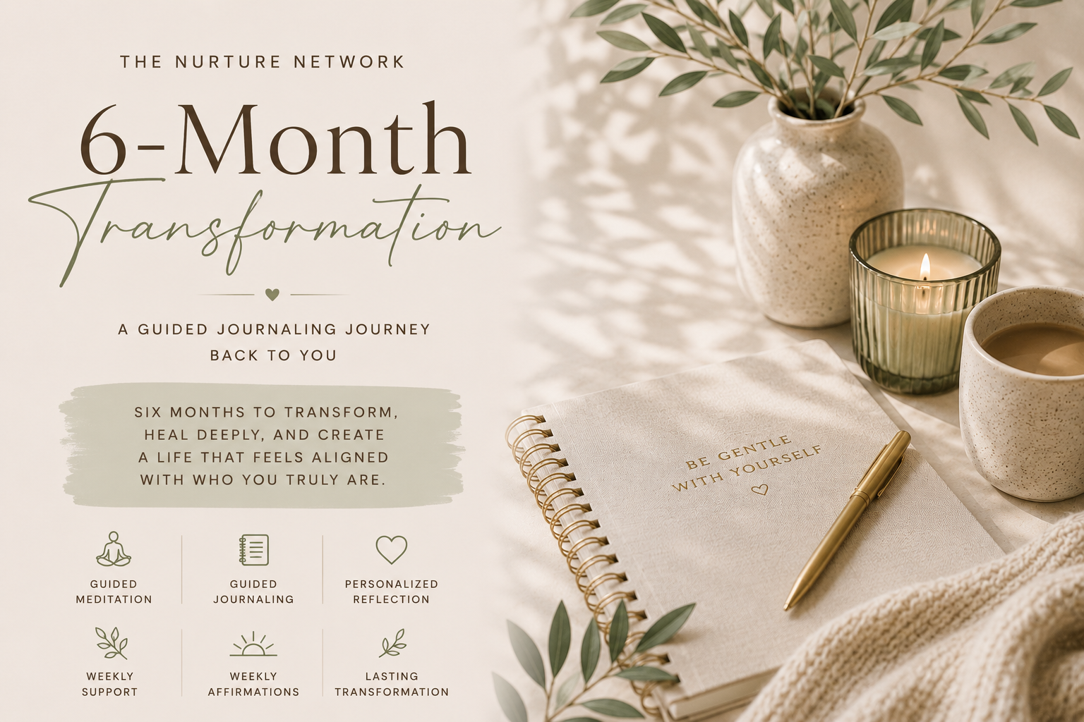 The 6-Month Transformation | Guided 1:1 Journaling