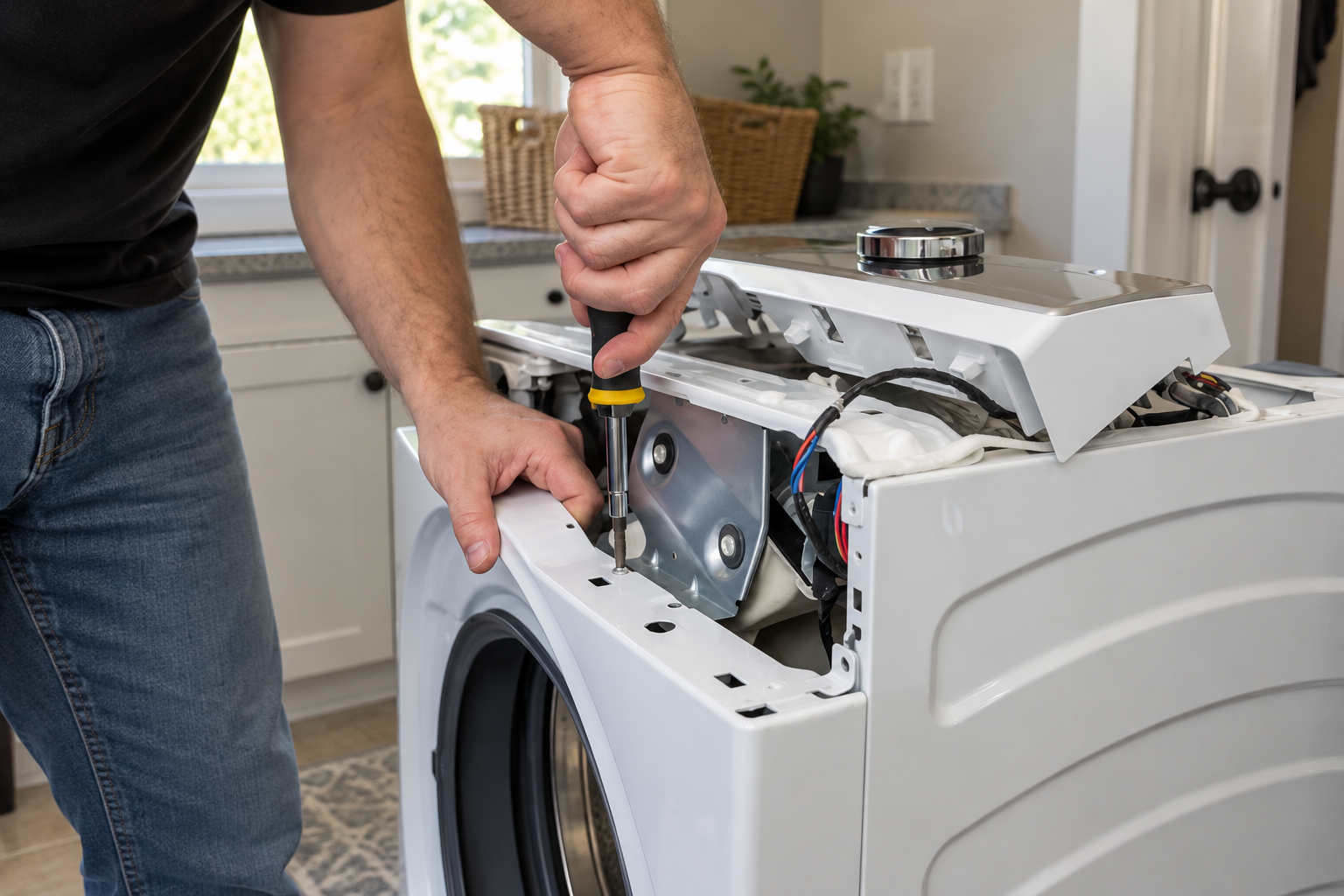 Repairing a front load washer in Edmond