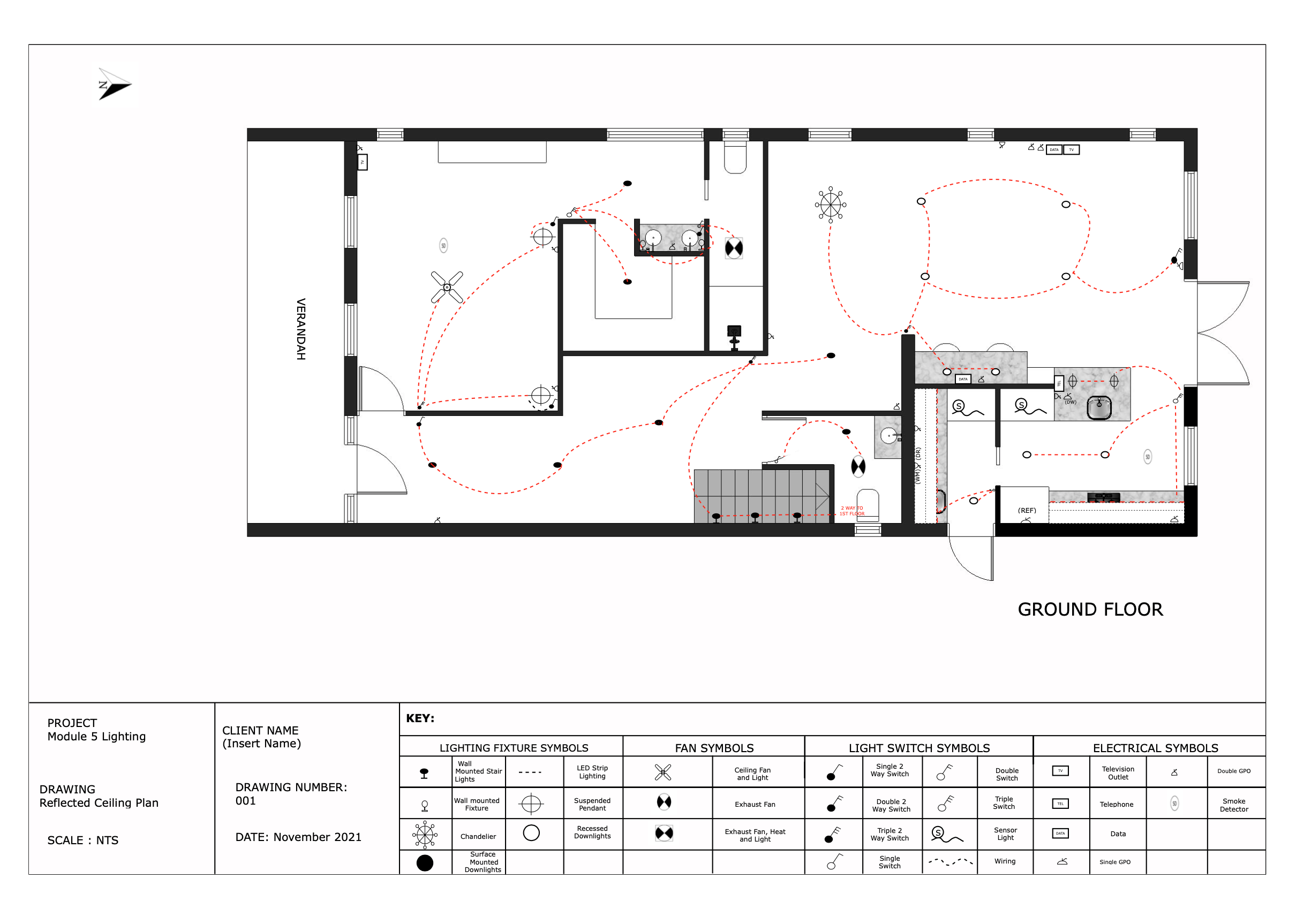 Lighting electrical plan