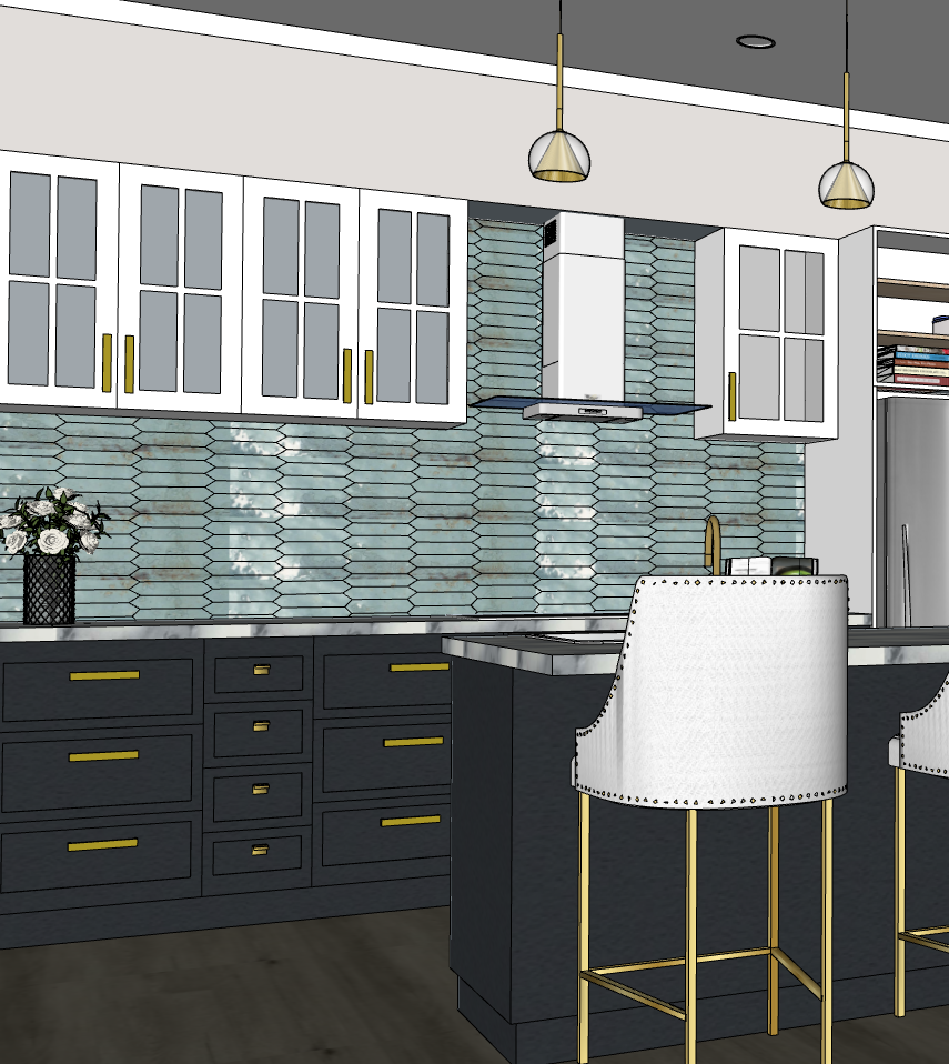 Sketchup of previous sample board