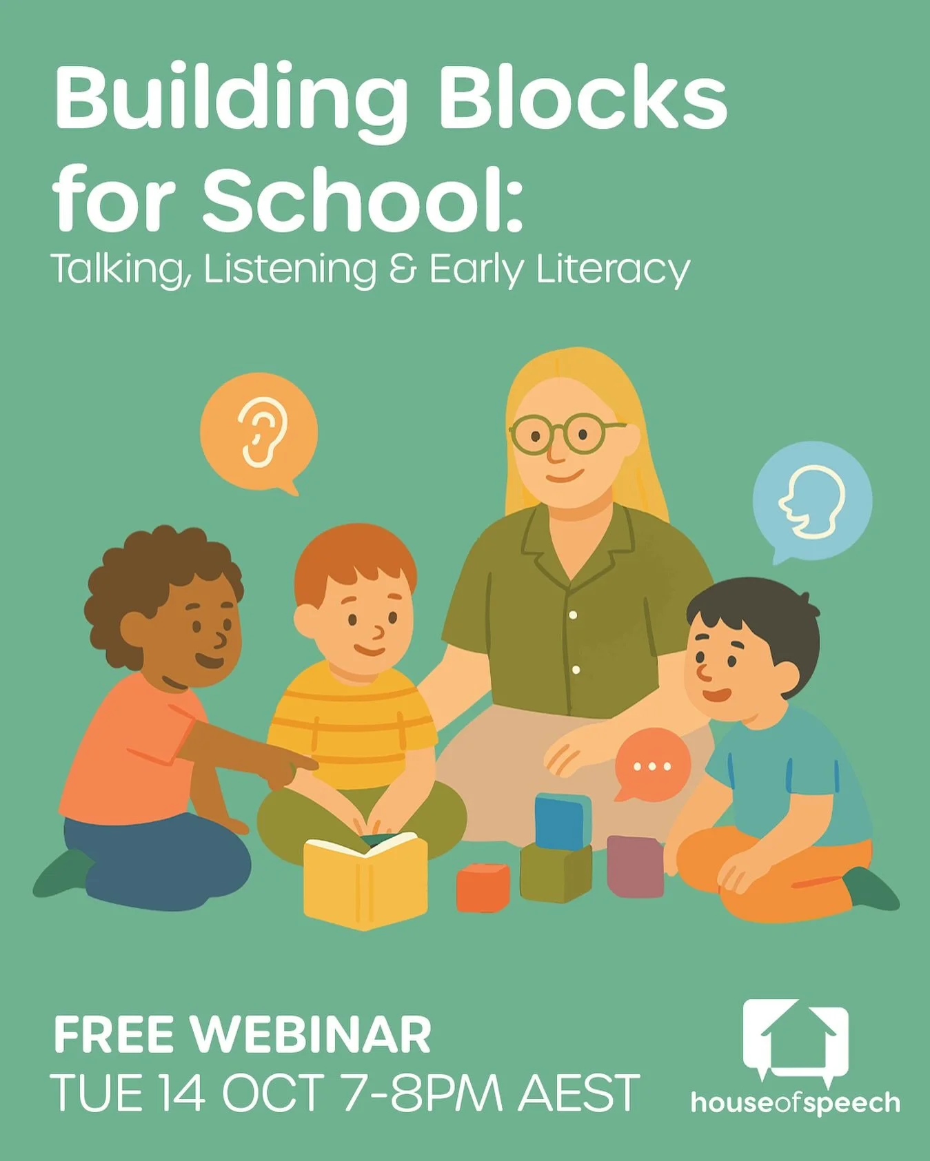Is your little one starting school soon? Are you an Early Educator? Join our free webinar for practical ways to boost talking, listening &amp; early literacy&mdash;no jargon, just stuff that works.
Tue 14 Oct, 7&ndash;8 pm QLD time
Register free &mda