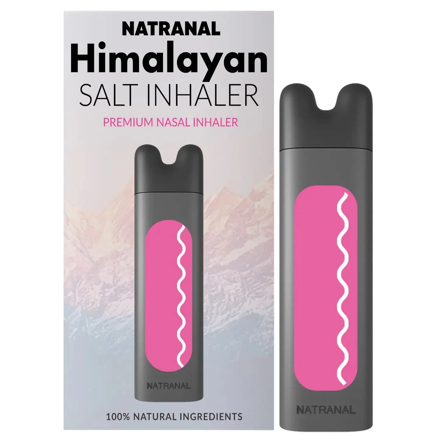 Natranal Himalayan Salt Inhaler premium nasal inhaler with Himalayan salt packaging