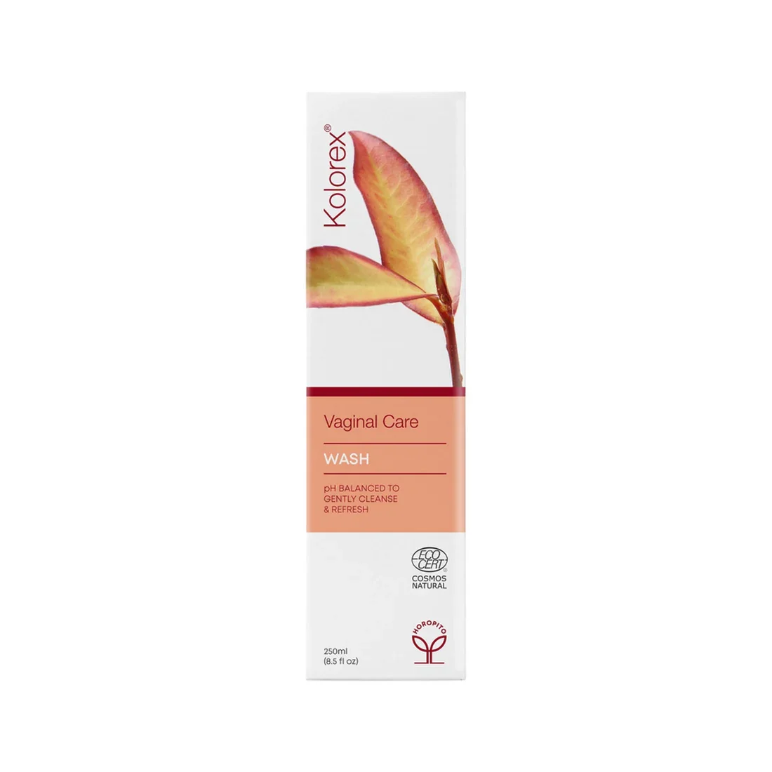 Kolorex Vaginal Care Daily Wash 250ml front packaging showing natural intimate care wash branding-03.webp
