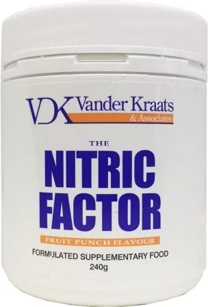Vander Kraats The Nitric Factor 240g supplement powder tub with label