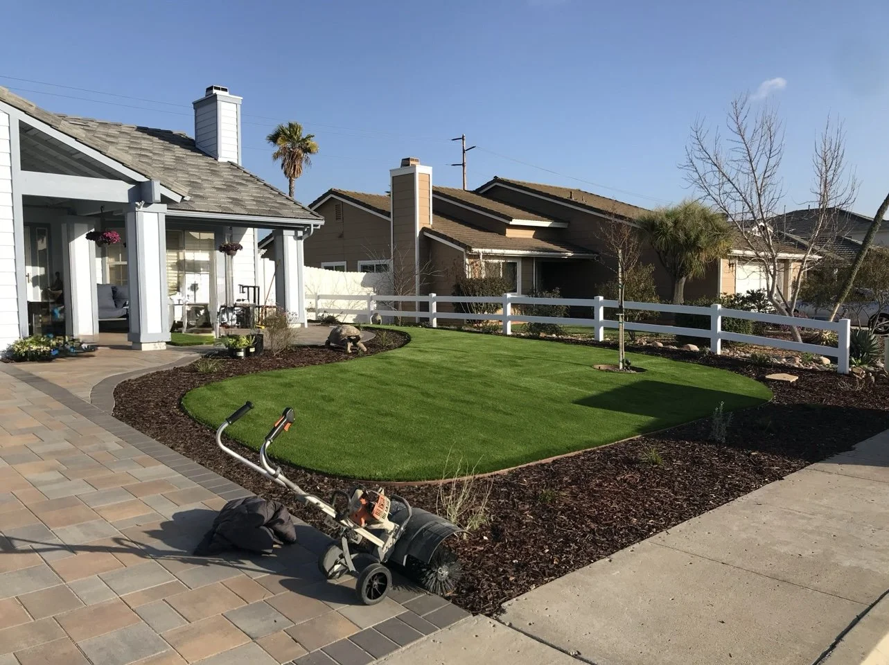 Artificial turf installation San Diego backyard