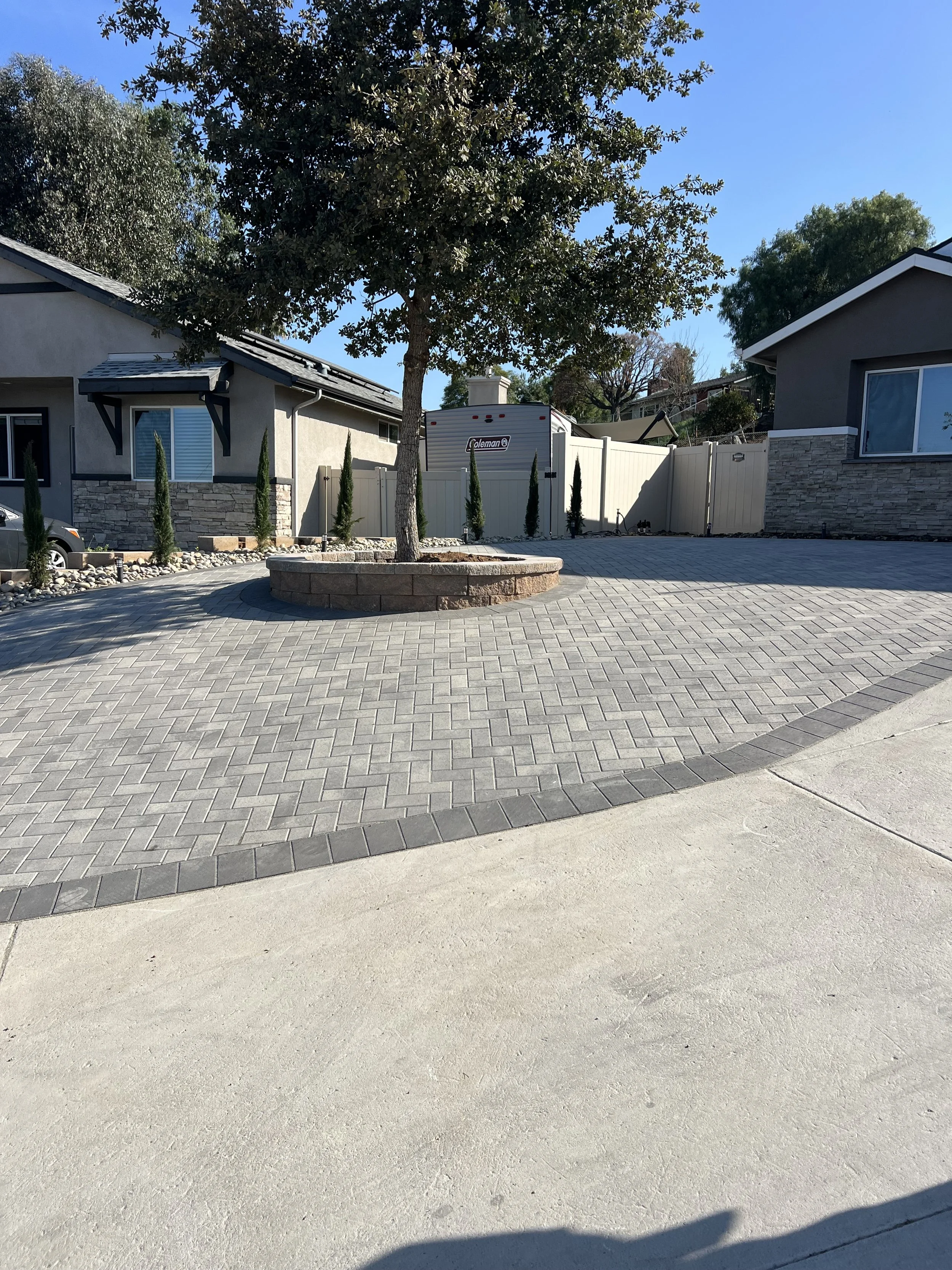 Paver driveway installation San Diego residential project