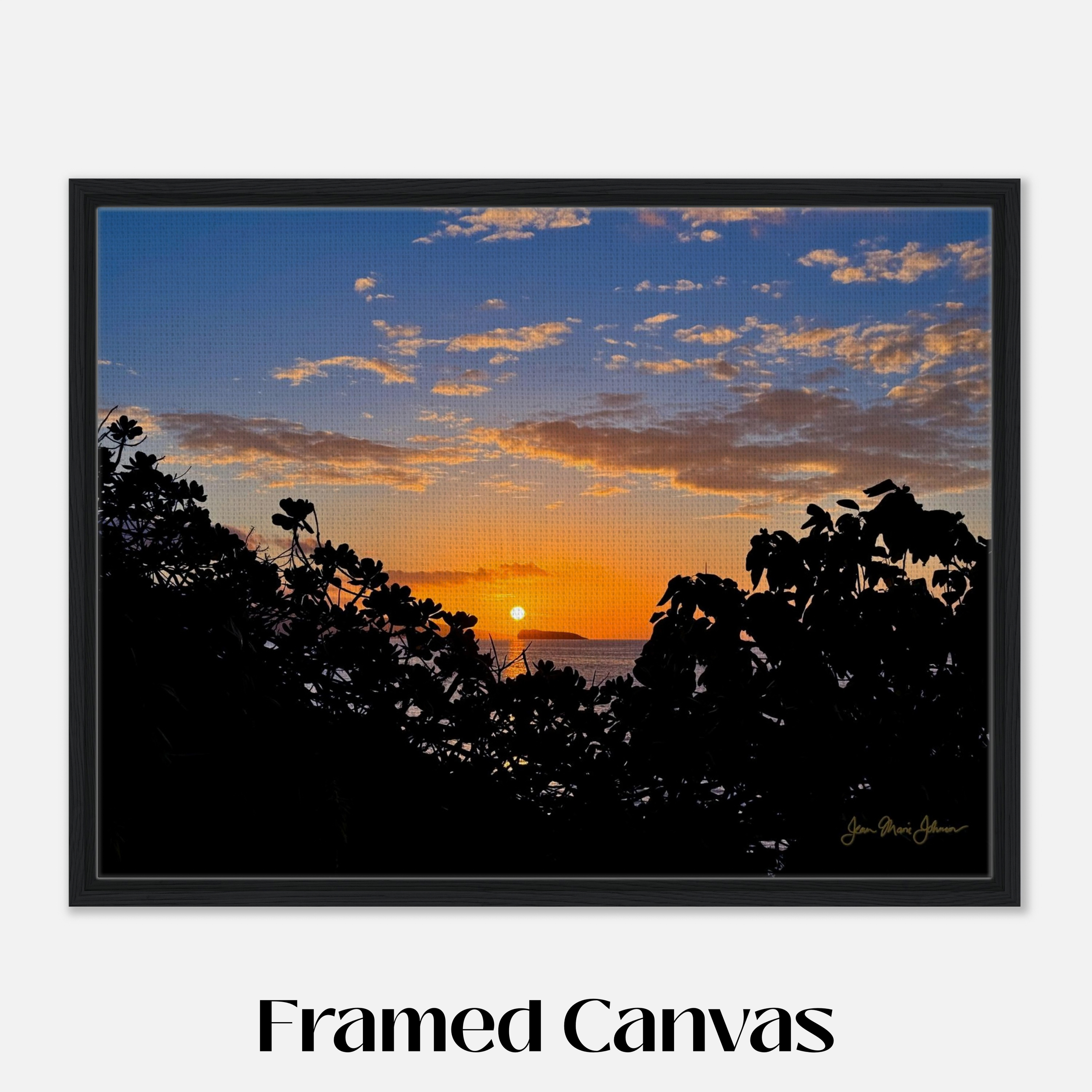 Molokini Sunset - Framed Canvas Mockup 24x32 inches - Chrysalis Design Studio - Maui Photography by Jean Marie Johnson.png