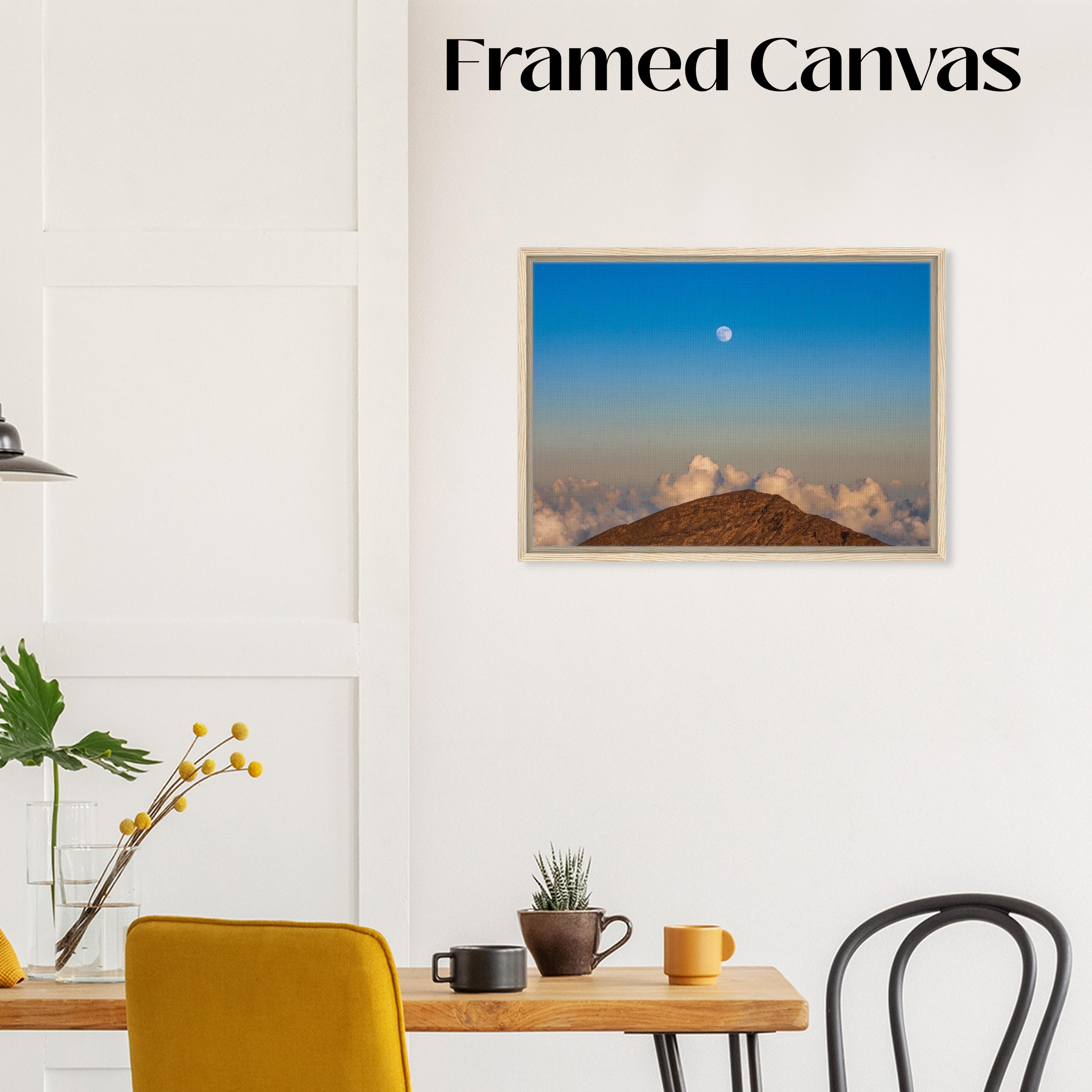 Haleakala Moon - Framed Canvas Print Mockup - Natural Wood Frame - 20x28 inch size - Chrysalis Design Studio - Maui Photography - Labeled.png