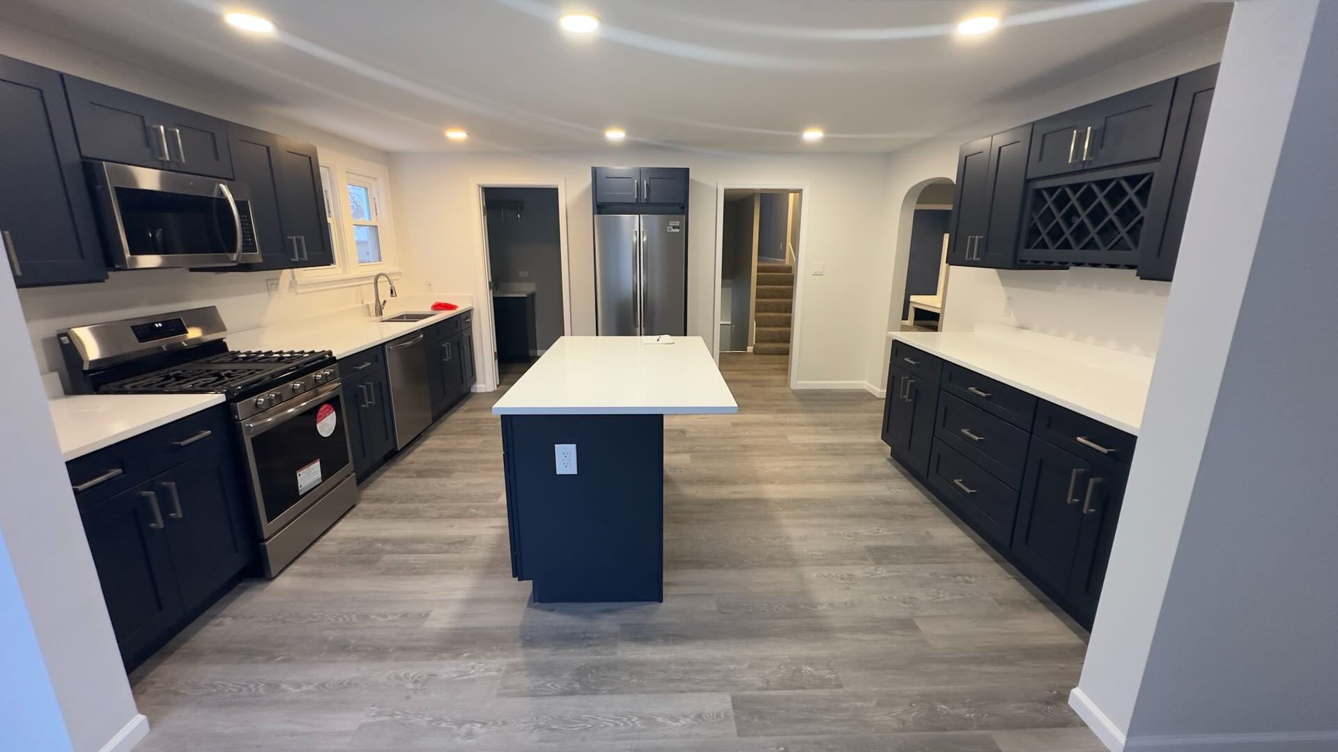 Navy Blue Shaker Kitchen Cabinets in Naperville, IL