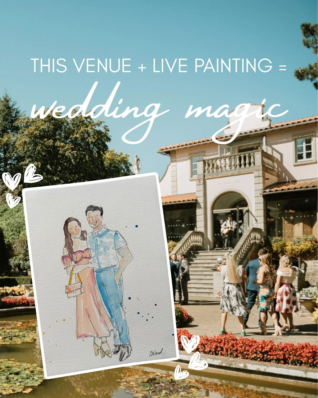 Just me manifesting my first live wedding illustration gig&hellip;and I&rsquo;ve already picked the perfect venue ✨ 

Part of my homework has been to search for local wedding venues. Not to pimp myself out to every single one. But to discover which v