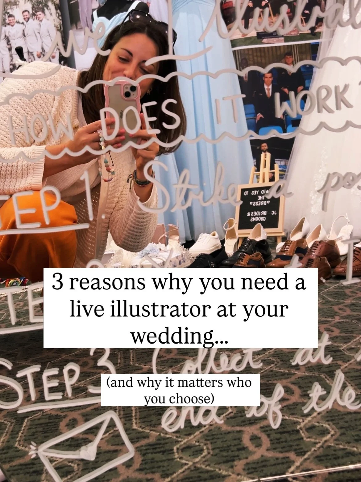 You don&rsquo;t need a live illustrator&hellip;

Unless you want your guests to feel seen.
Unless you want something that lasts longer than the cake.
Unless you want to create a memorable day for you AND your special people.

Then maybe you do.
.
.
.