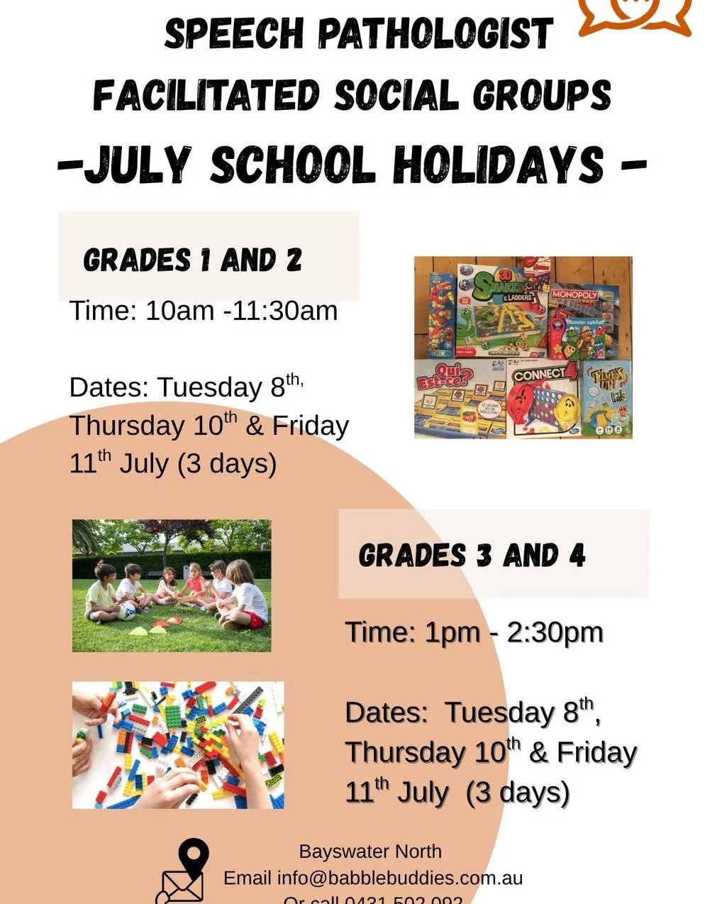 ⭐️ July social groups are live ⭐️ 

Supported by two Speech Pathologists (or one Speech Pathologist and one Allied Health Assistant), social groups are an opportunity for children to engage in interest based activities with peers. Our facilitators us