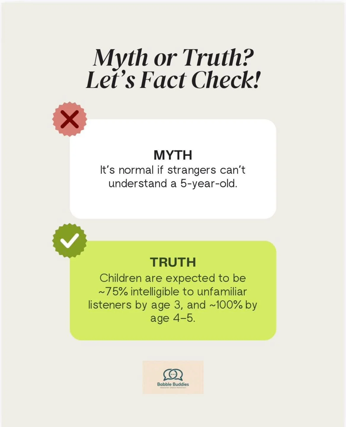 Children should be 75% understandable to unfamiliar listeners by about age 3. 

#earlyinterventiontherapy #speechpathology #early #speech #languagedifferences #speechdelay #languagedelay #inter #speechandlanguagetherapy #speechdisorders #speechtherap