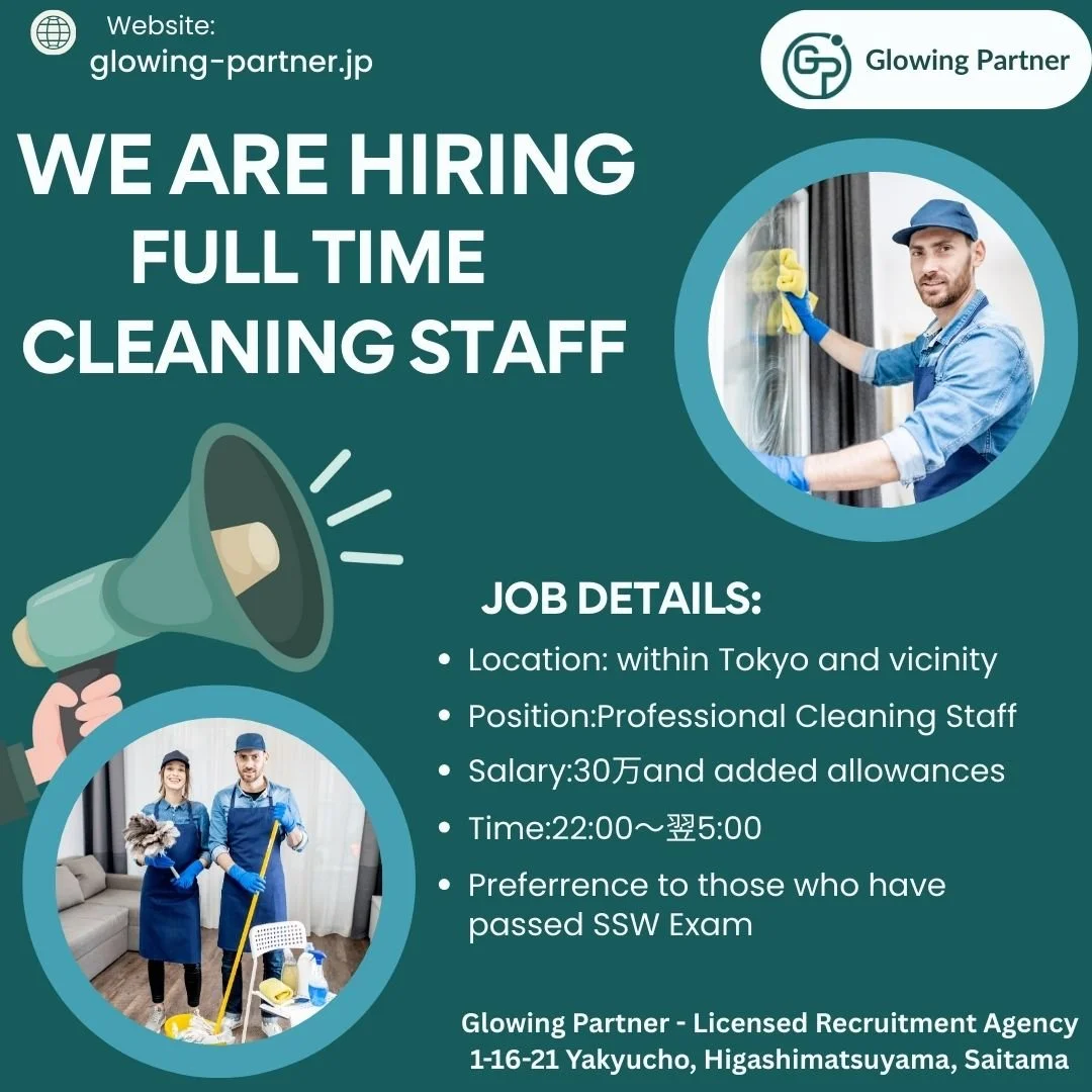 Hiring For The Full Time Professional Cleaning Staff 