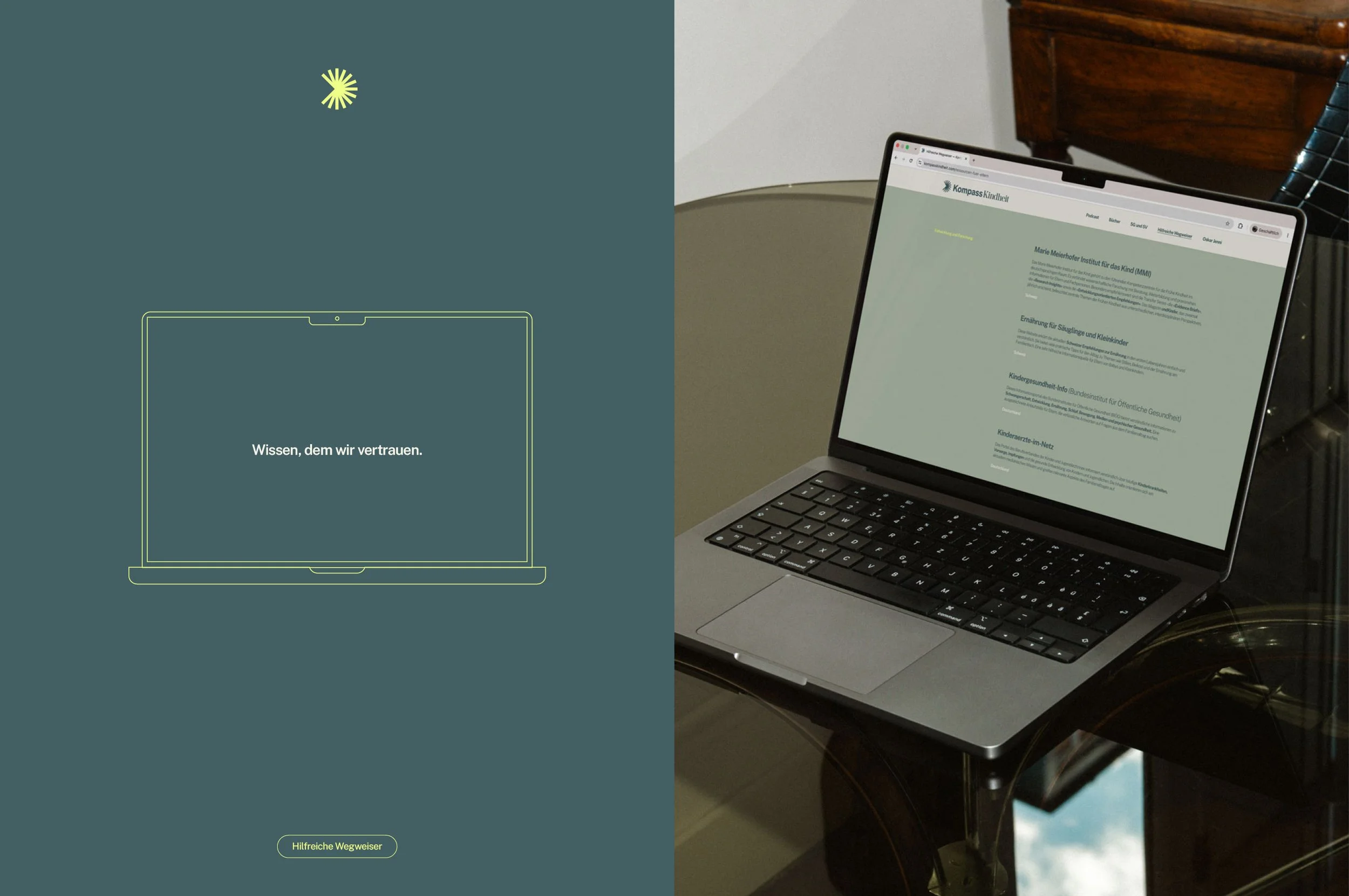 Kompass Kindheit Hilfreiche Wegweiser, Web Design by Jule Schöpplein