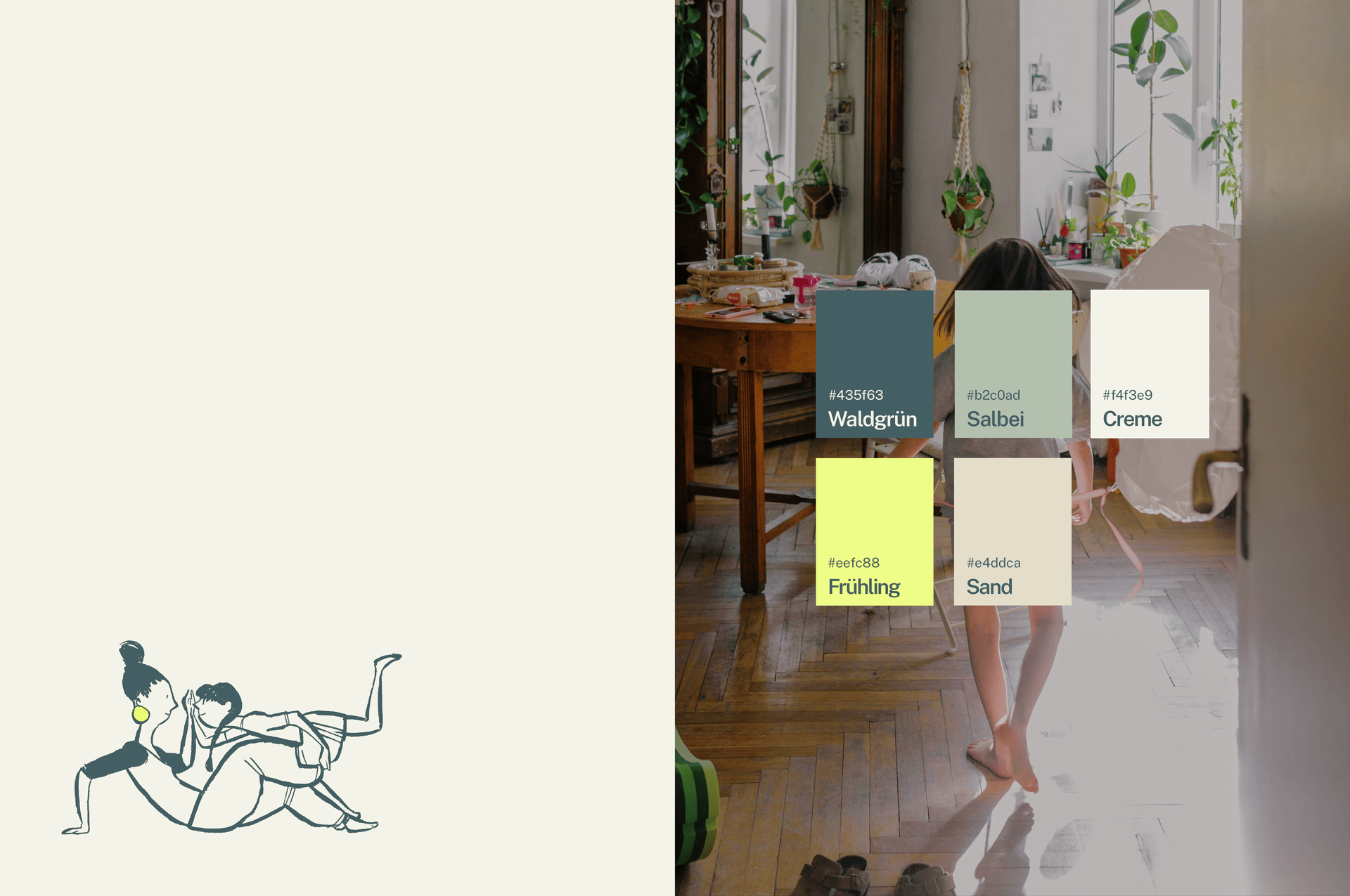 Farbpalette Brand Design für Kompass Kindheit von Jule Schöpplein