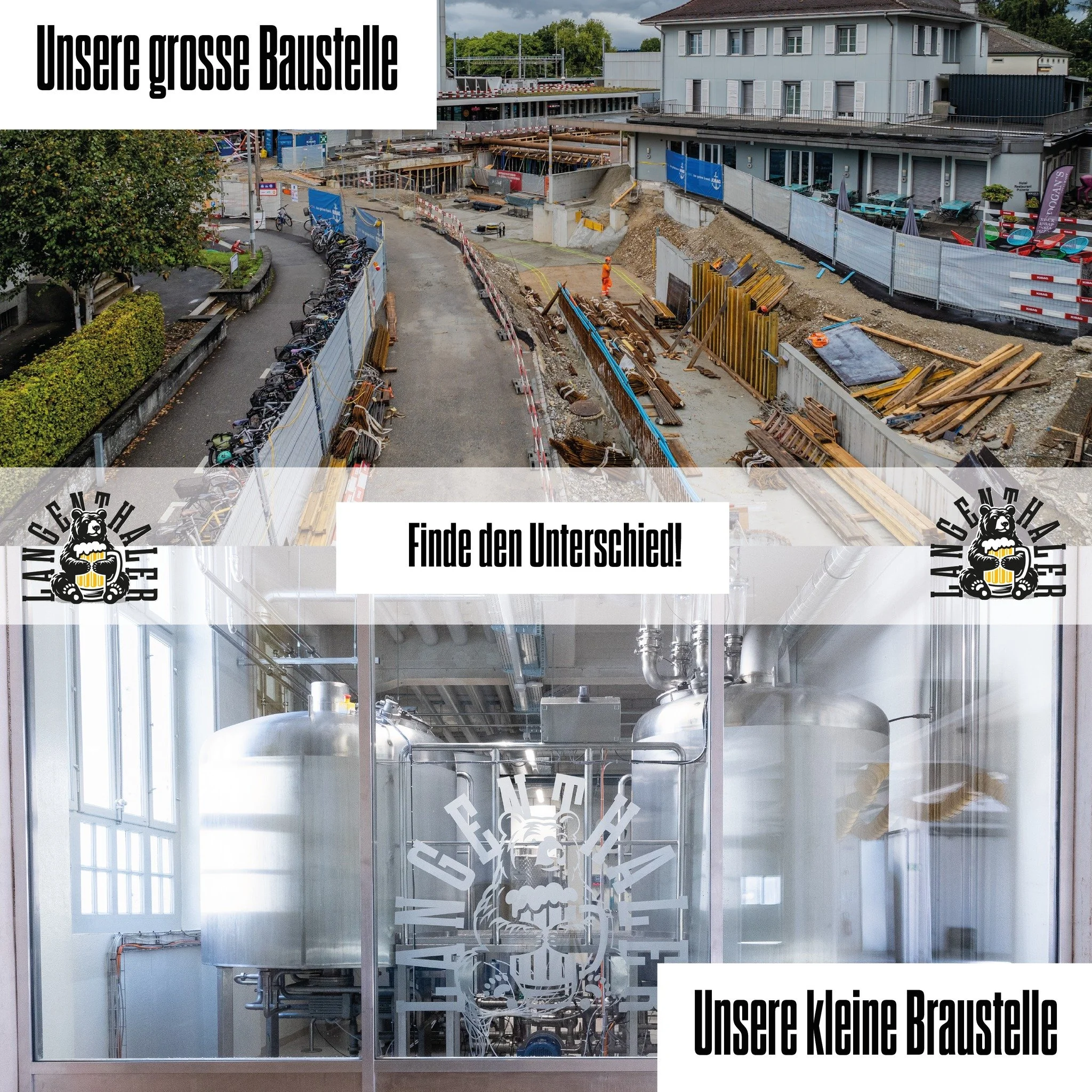 🚧 Am Bahnhof: L&auml;rm, Staub, Beton.
🍺 Bei uns: Malz, Hopfen, Schaum.
👉 Wir nennen&rsquo;s: Baustelle vs. Braustelle.