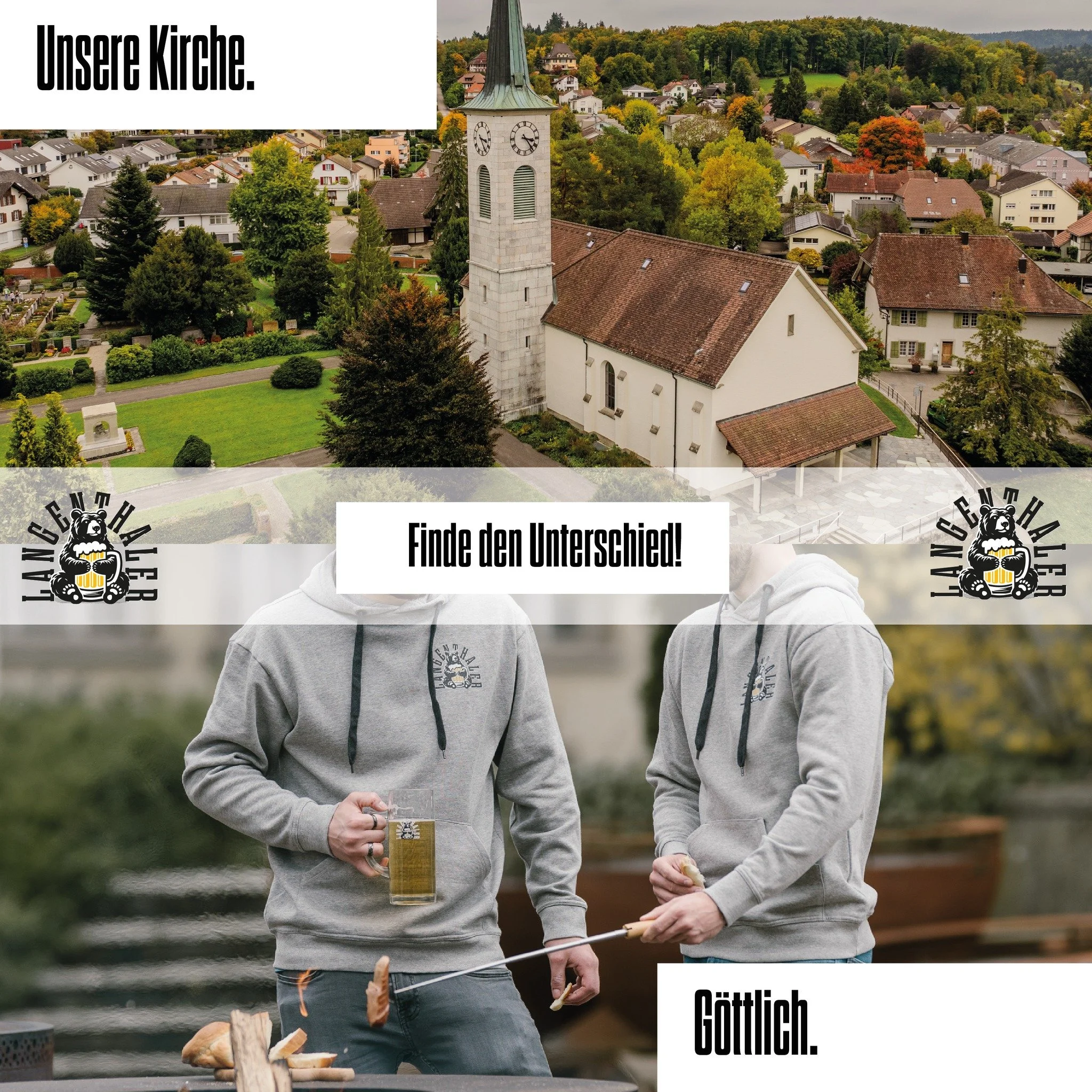 Himmel oben, Schaumkrone unten.
⛪️ Unsere Kirche | 🍺 g&ouml;ttlich
Entspann dich &ndash; eng sehen ist out 😏