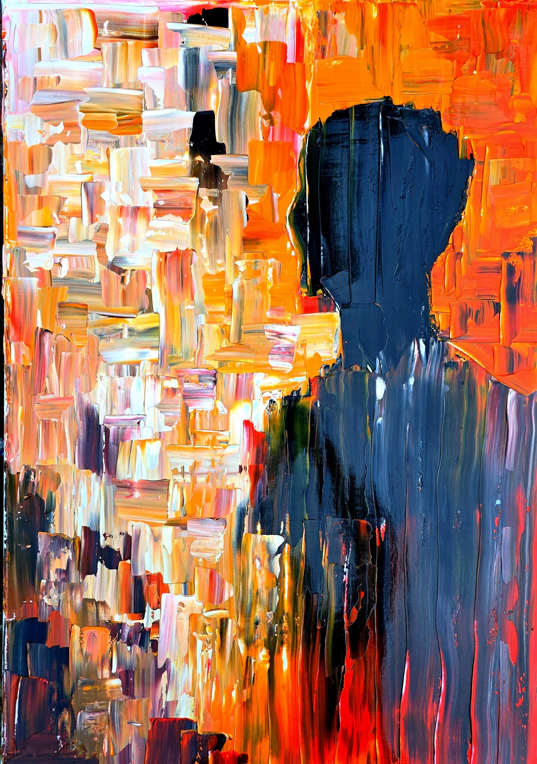 'Presence of Absence' - 70x100cm Acrylic | Palette Knife + Wooden Floater Frame