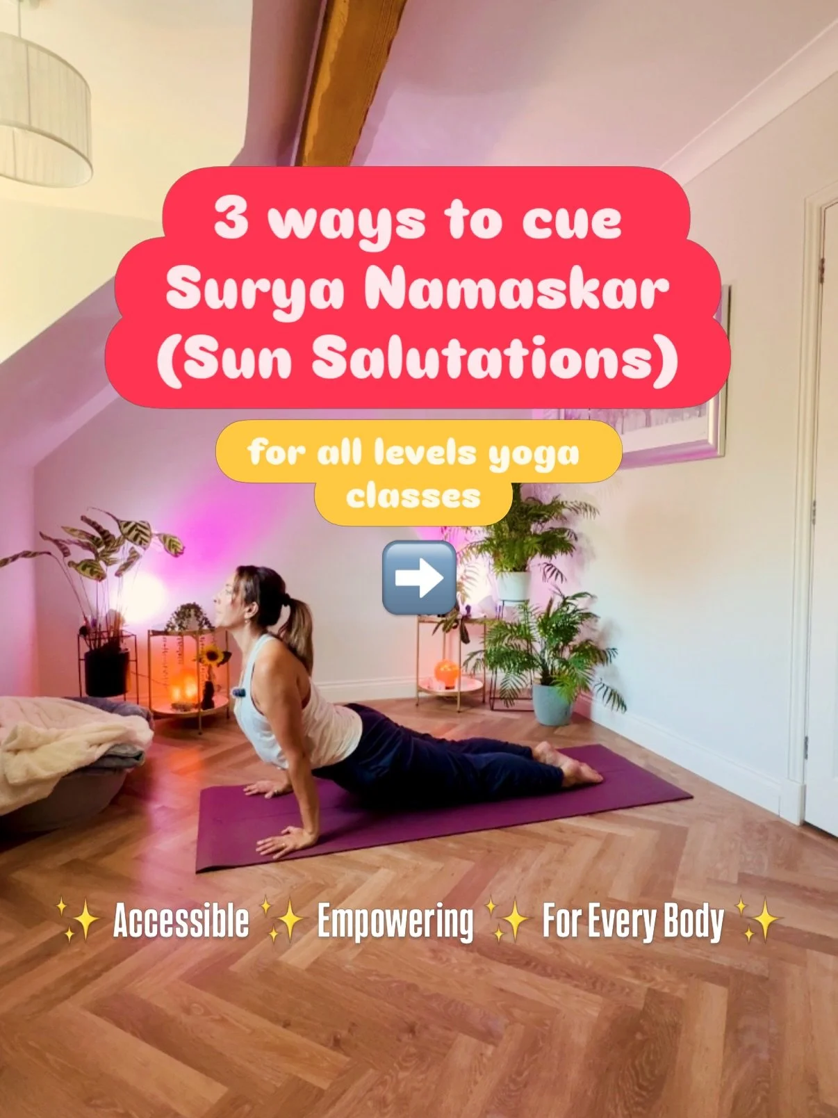 Here are 3 different cued options that I use in my classes for the cobra / upward facing dog part of Sun Salutations ☀️

One thing I really love about teaching all-levels classes is finding ways to make traditional sequences feel supportive, fluid an
