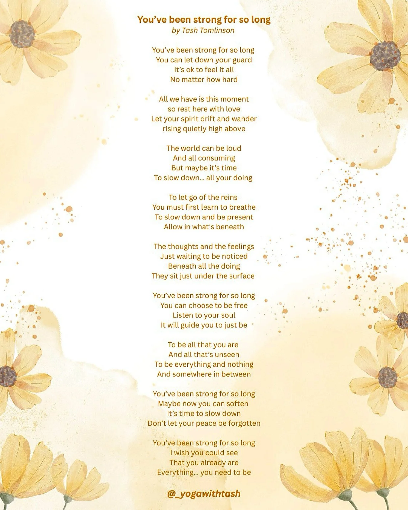 You don&rsquo;t realise how much you&rsquo;re holding&hellip; until you finally stop ✨

My poem, &ldquo;You&rsquo;ve Been Strong For So Long,&rdquo; is a quiet exploration of what happens when we stop confusing our roles and responsibilities with who