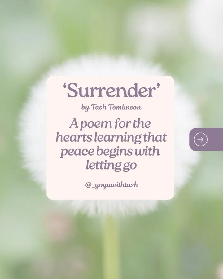 I wrote this poem for the hearts that are learning that peace begins with letting go ✨ 

This is a perfect poem for a yoga class with a theme of Ishvara Pranidhana, surrendering to a higher power. Softening our grip and allowing life to unfold&hellip