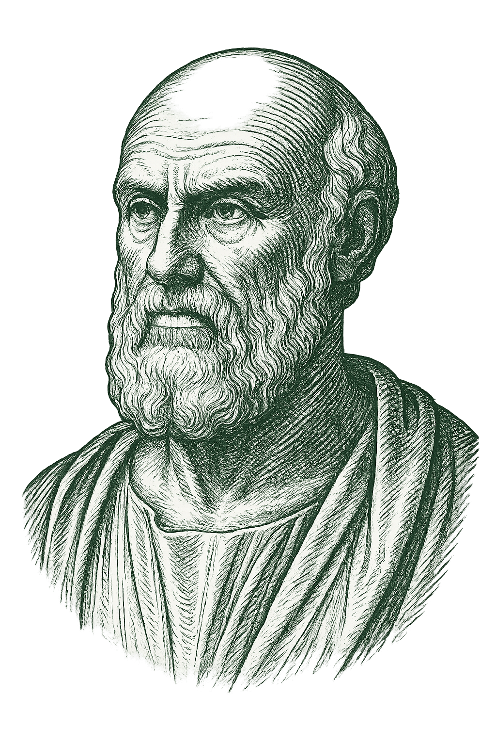 Hippokrates illustration som inspirerar Dr Mat med hans filosofi kring mat som medicin.