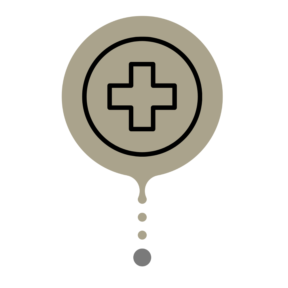 Icon illustration of a medical cross symbol to represent repair step