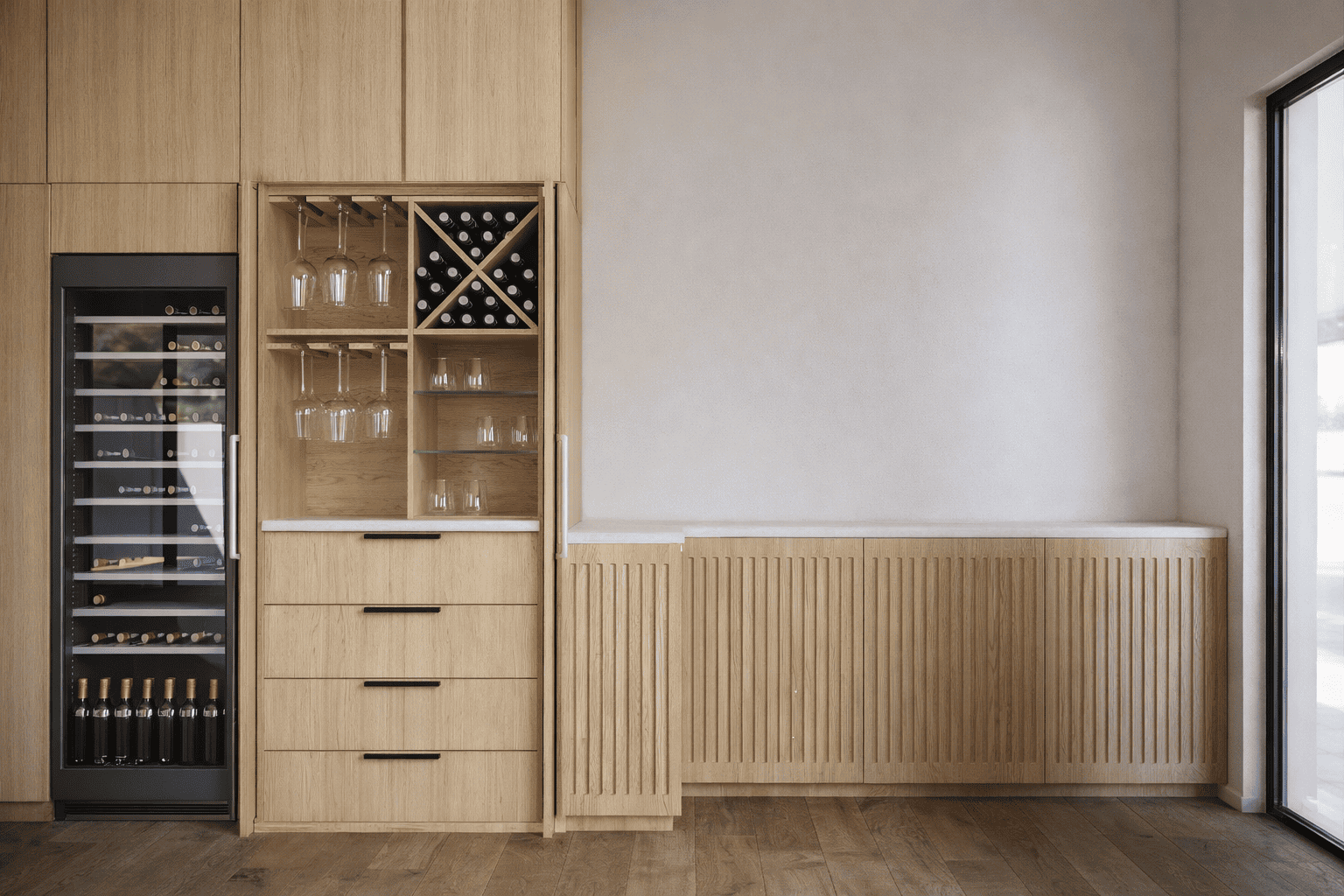 Elegant home bar with wine cooler.png