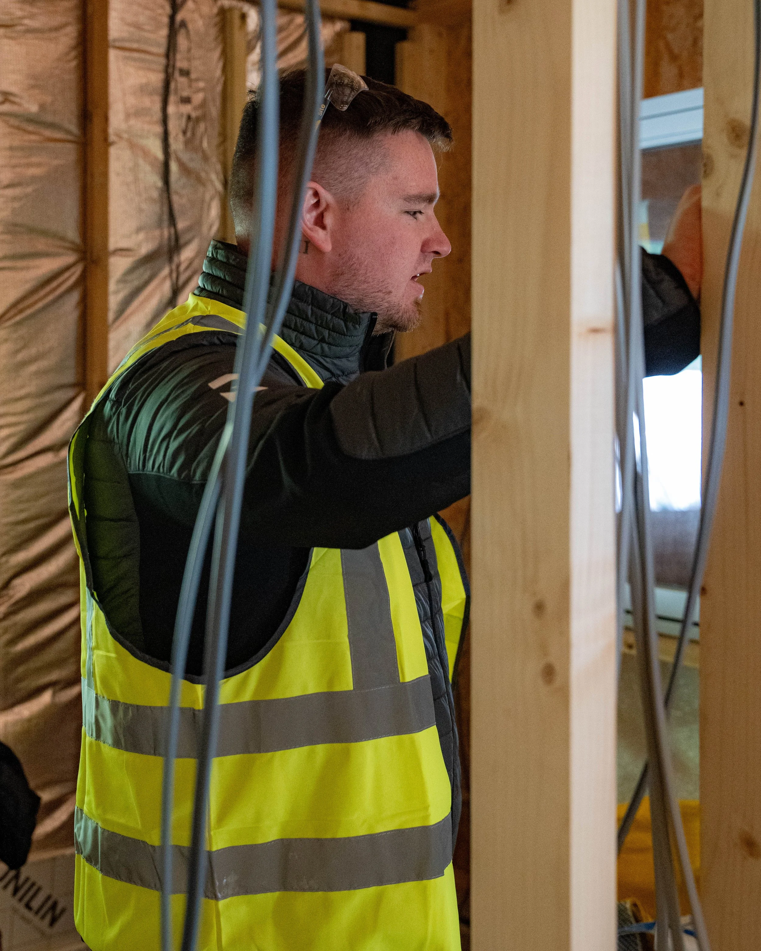 Close up of a team member from REN Electrical onsite