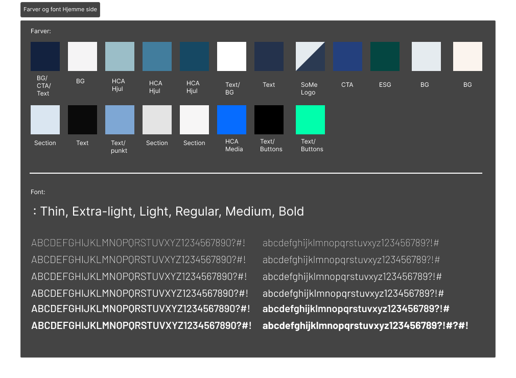 Farver og font Hjemme