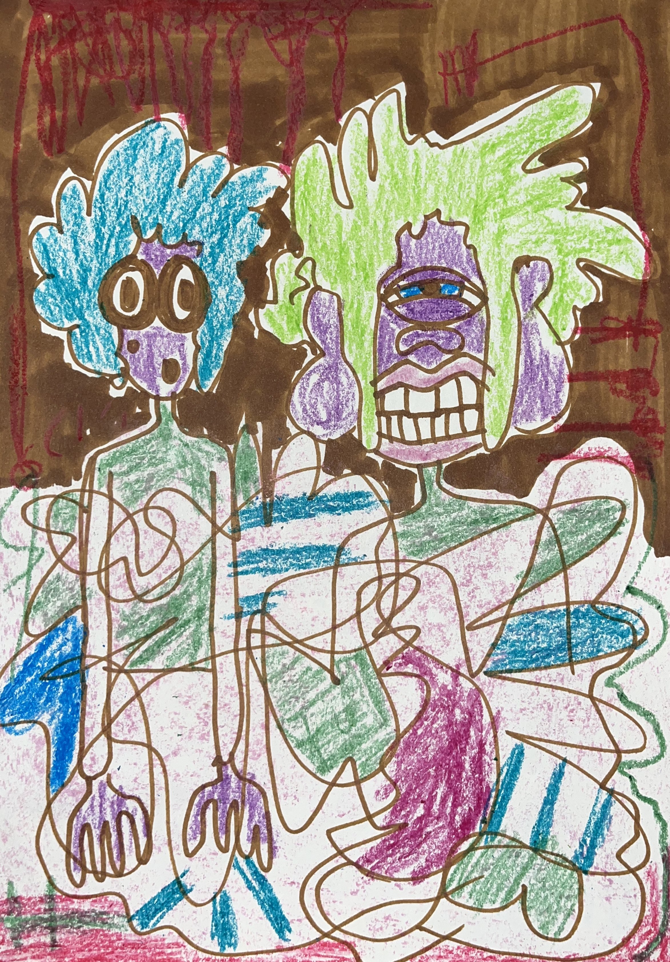"groooovy, man" 2024 / markers and color pencil on paper / a4 / 1300 NOK