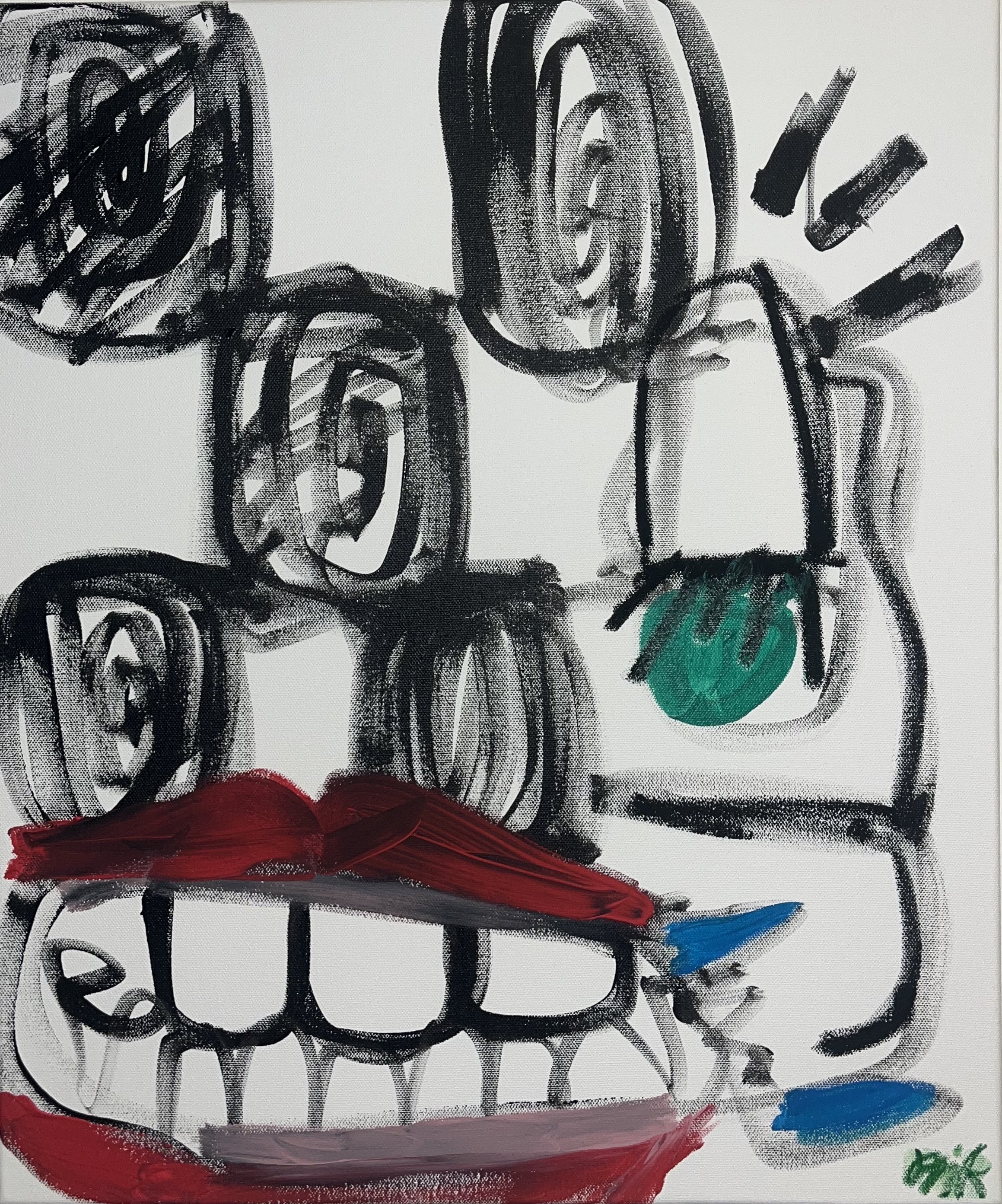"Breathing Easy" 2025 / acrylic and oil stick on canvas / 55 x 46 cm / 3300 NOK