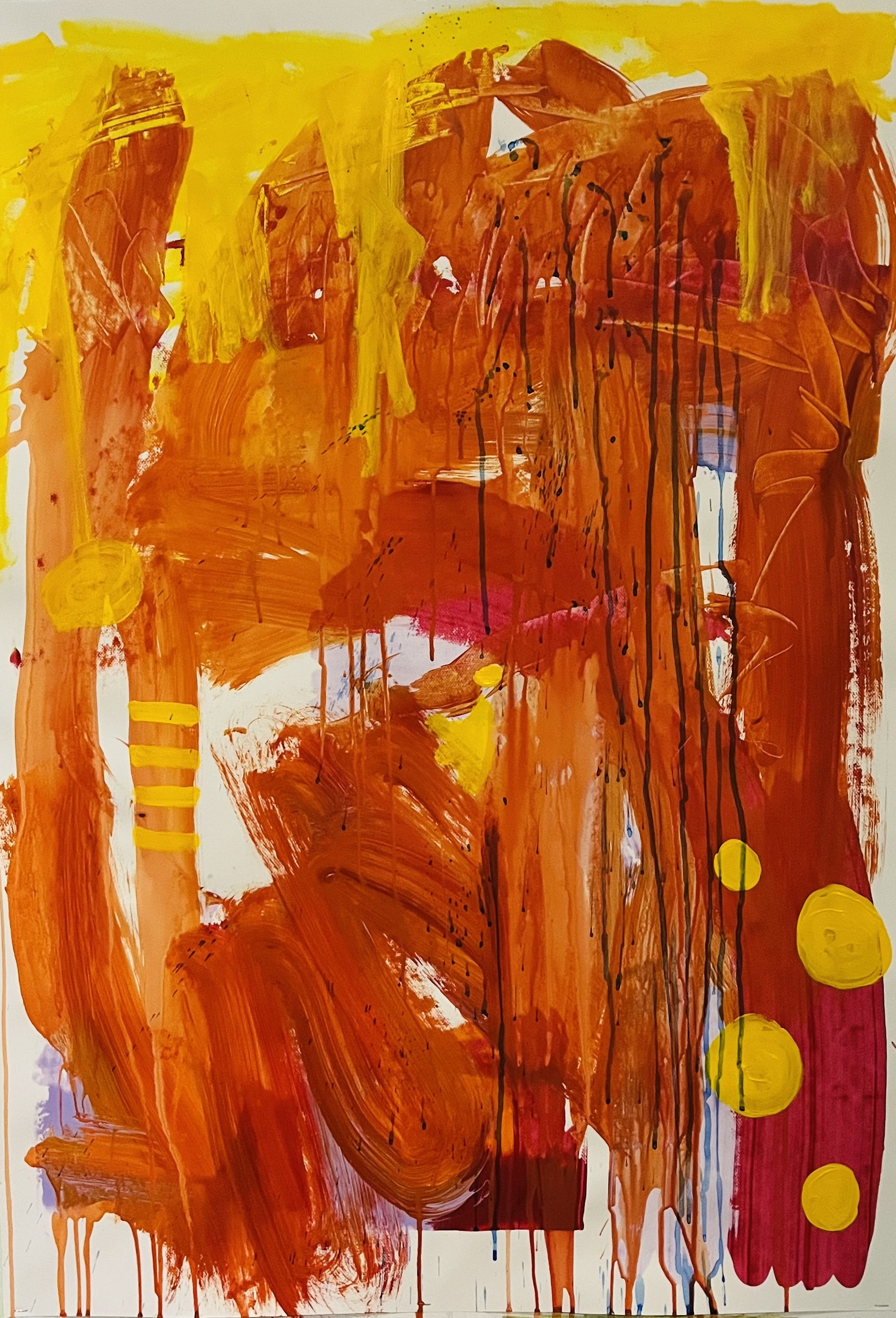 "some try to snap you into the illusions and others will try to snap you out of them" 2025 / acrylic on paper / 70 x 100 cm / 5500 NOK