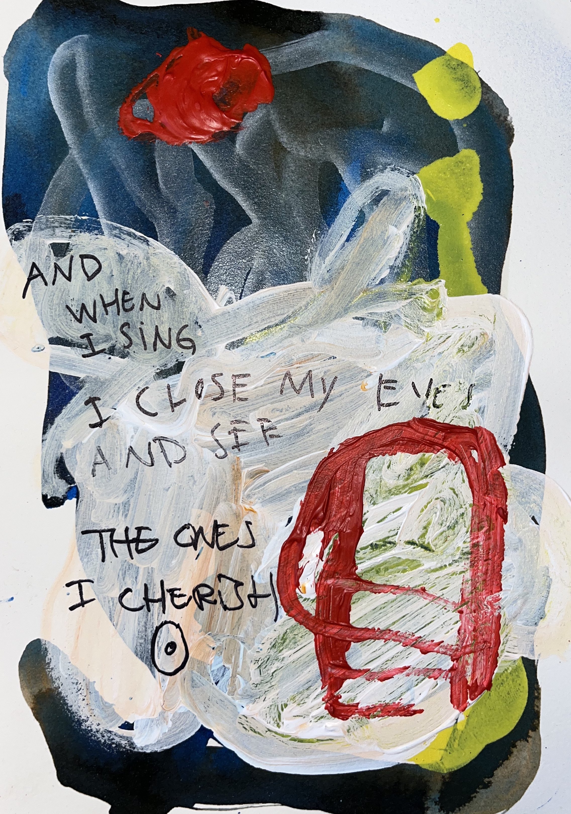 "heart to hearts" 2024 / acrylic, ink and marker on paper / a5 / 740 NOK