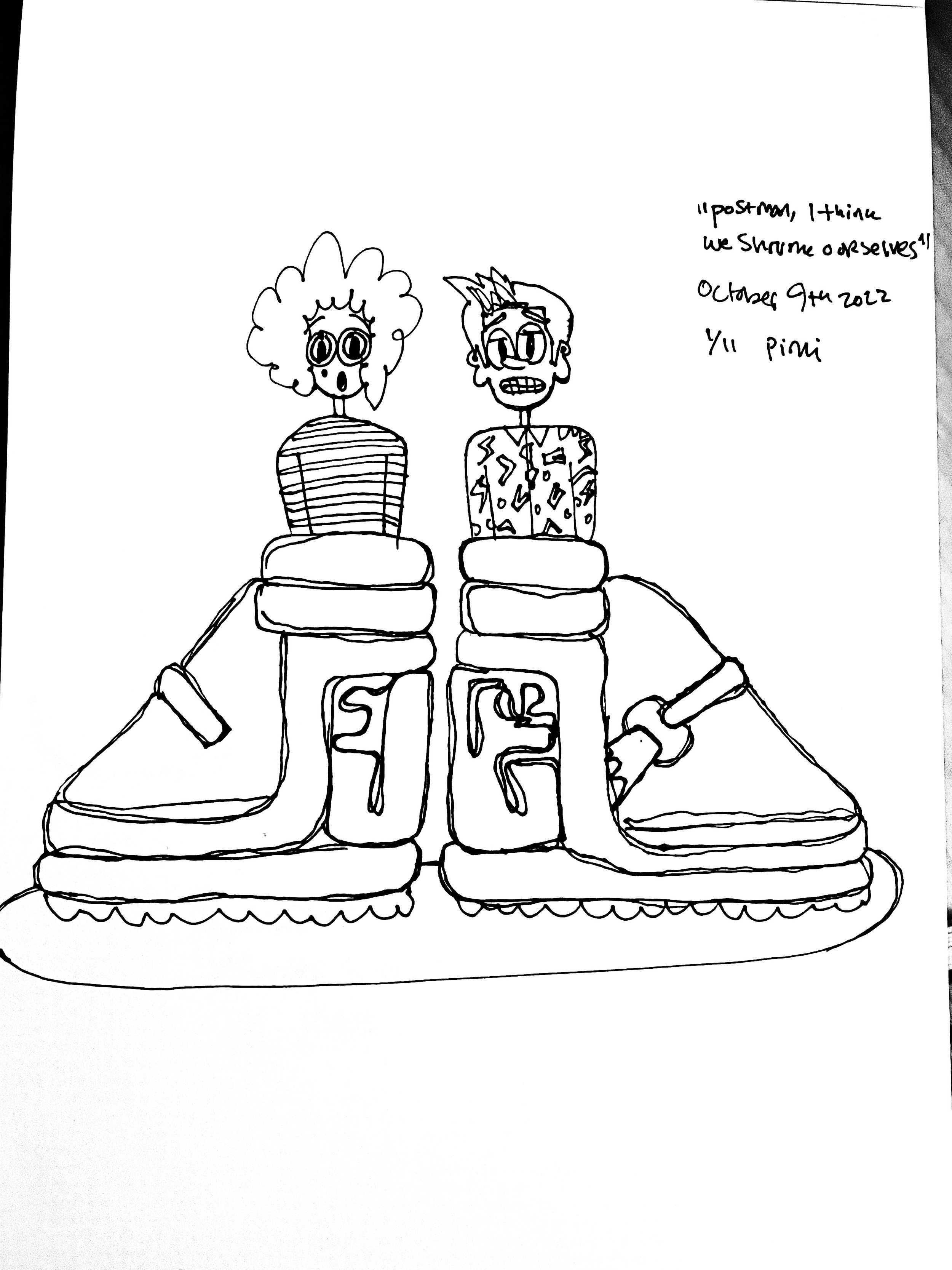 "post man, I think we shrunk ourselves" 2022 / a3 print / 900 kr