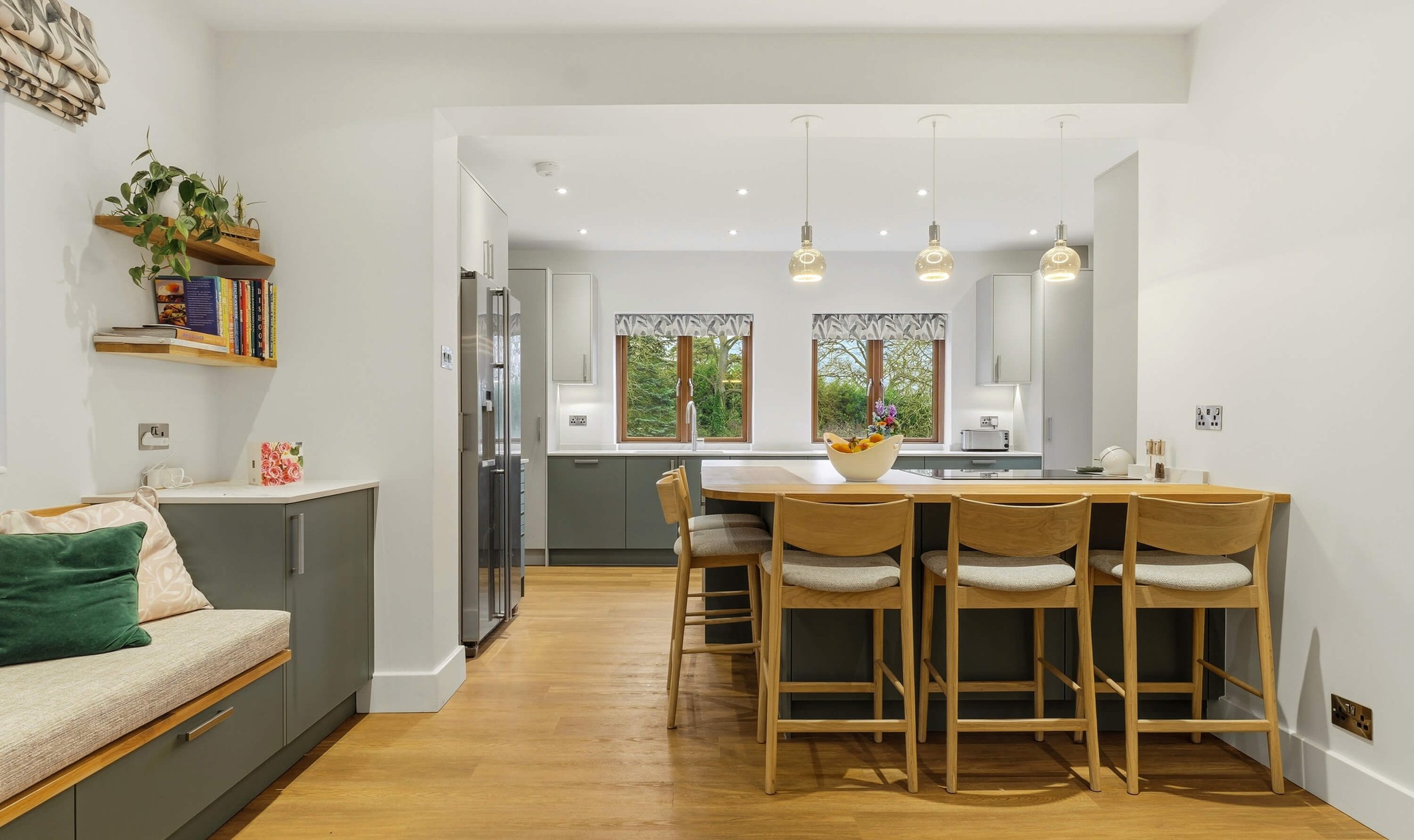 Green & Grey Contemporary Kitchen in Huntingdon