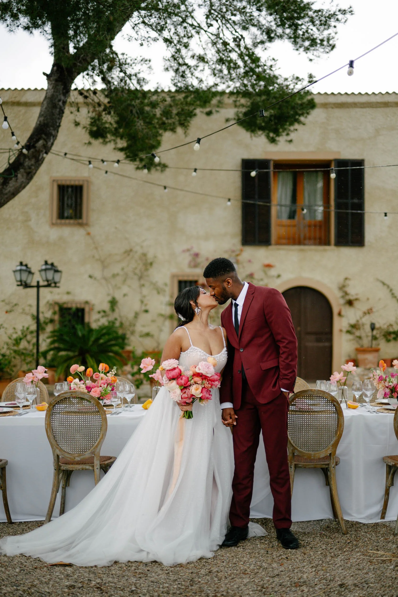 Joyful post-ceremony celebration moment in Mallorca – vibrant, unposed wedding photography by Studio Aelina
