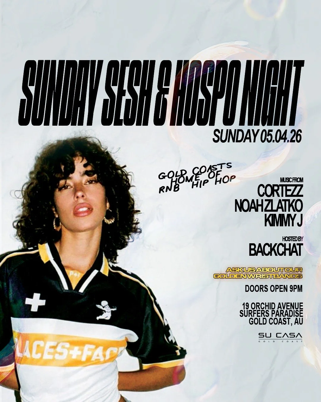 Closing out the weekend with the best Sunday on the Gold Coast. Pick up your golden wristband at the door to access all the perks x