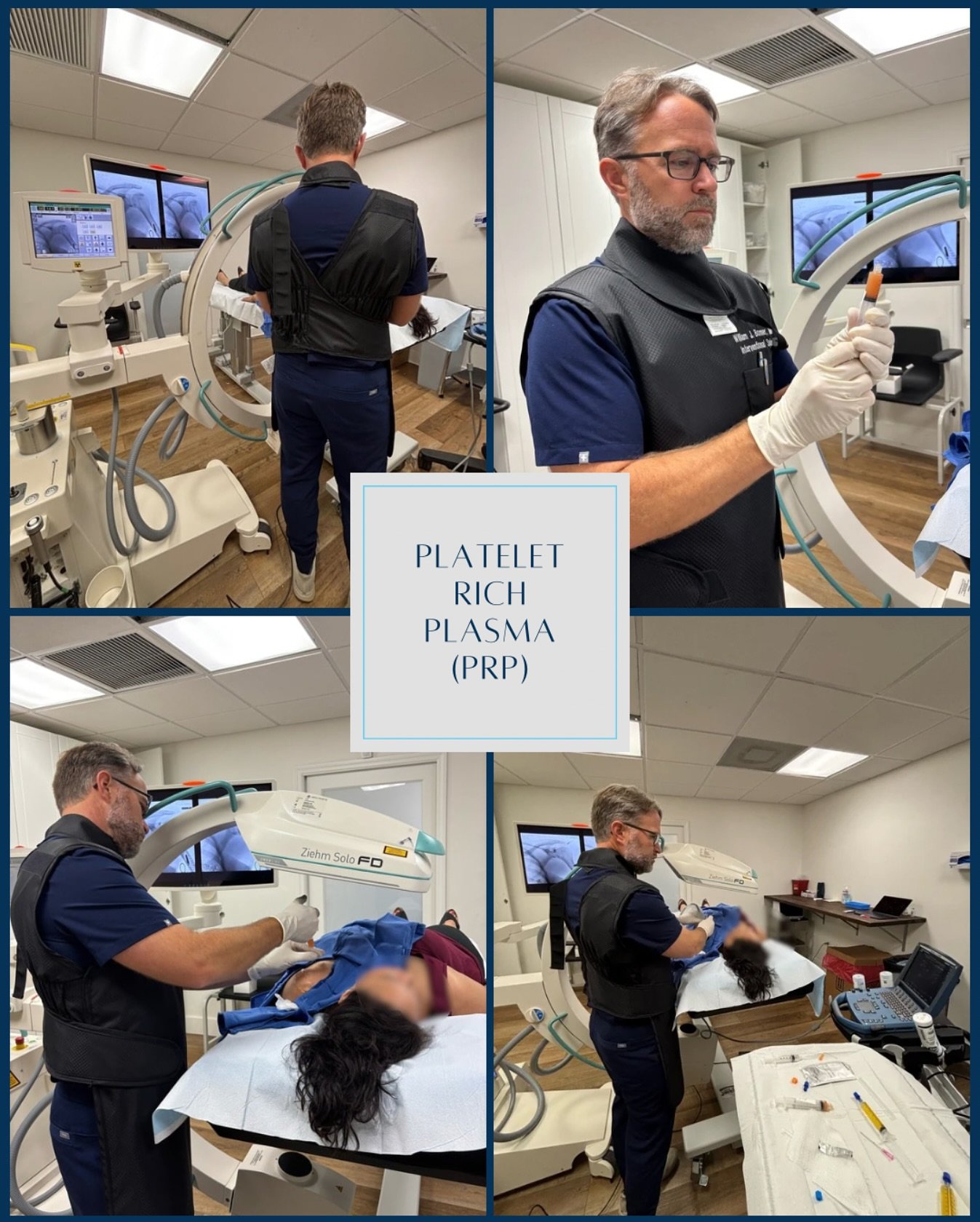 Dr. Bonner is using concentrated PRP therapy to target a tear where the biceps tendon attaches to the labrum within the shoulder. 

Using both fluoroscopy and ultrasound during procedures ensures patient safety and precise localization during injecti