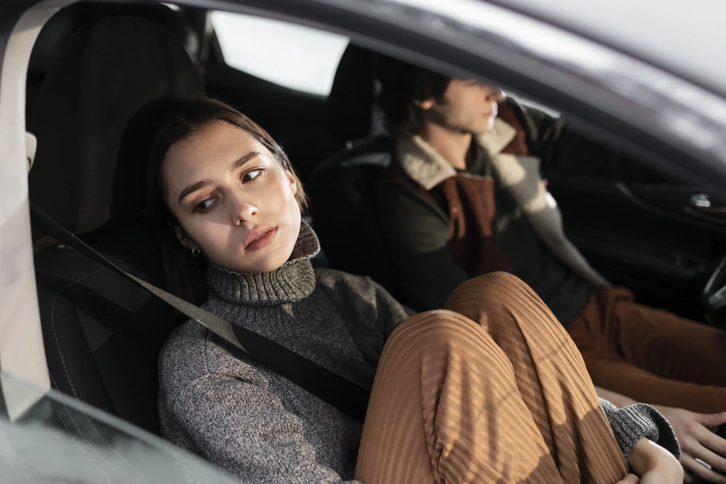 Woman in relationship fed up of driving in her partners car