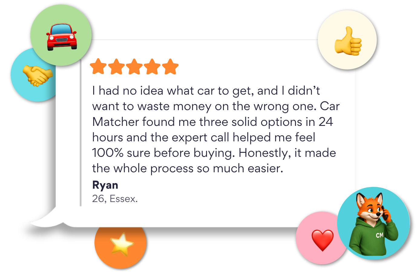 Ryan explaining how Car Matcher saved him from regret
