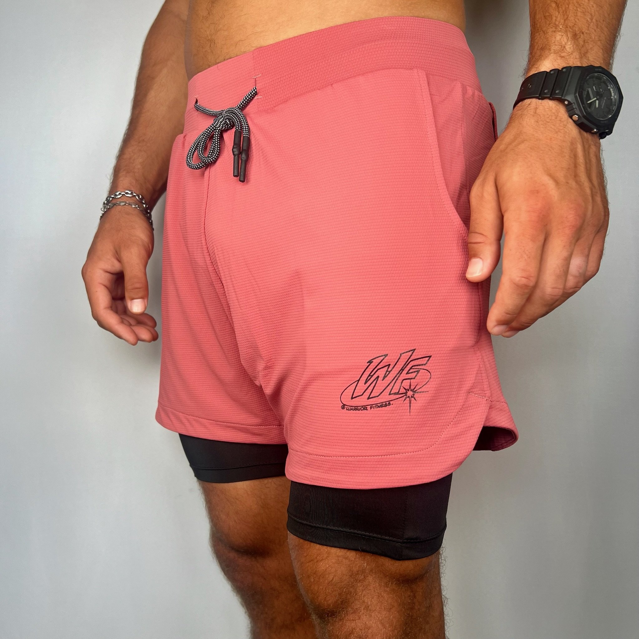 Short avec sous short rose