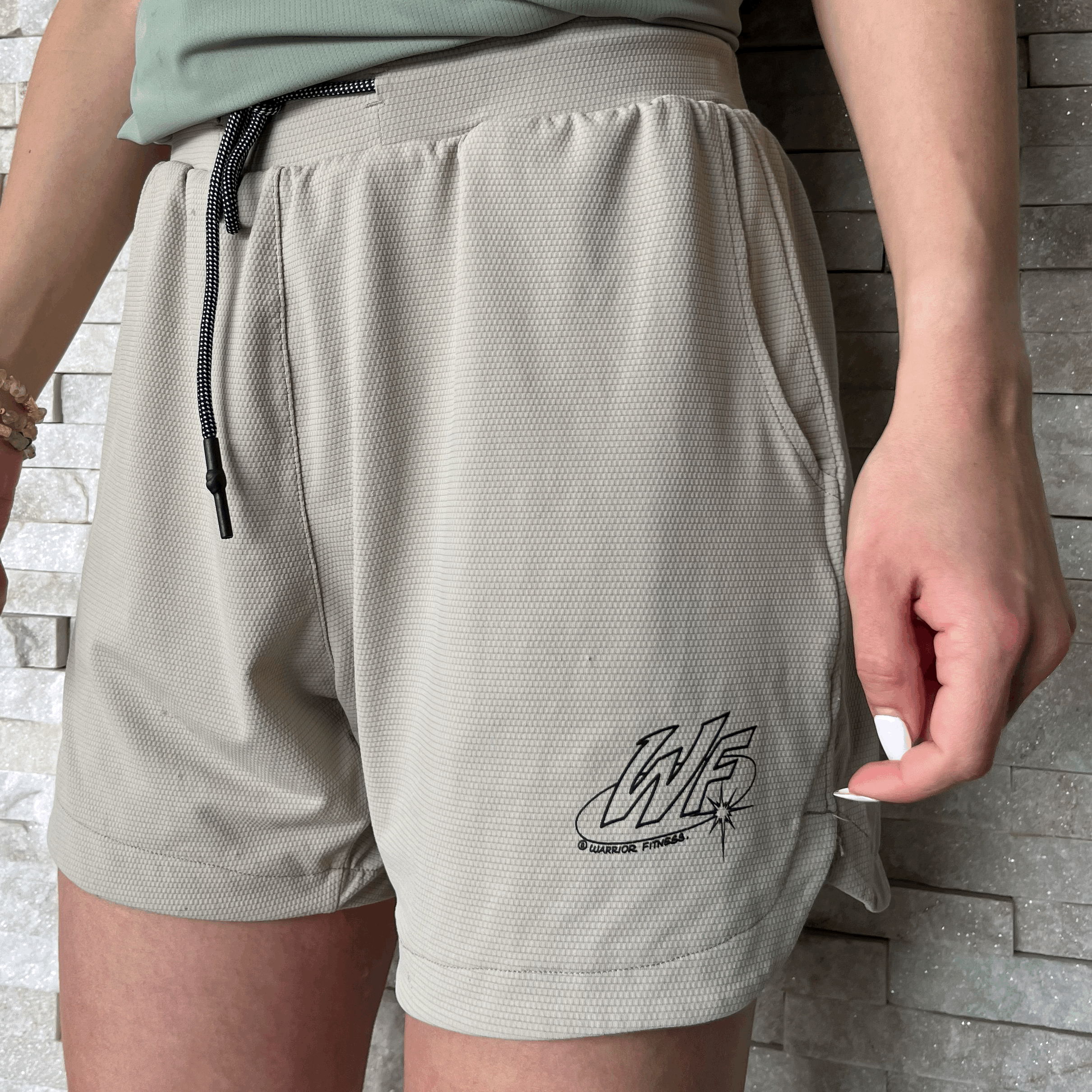 Short avec sous short kaki