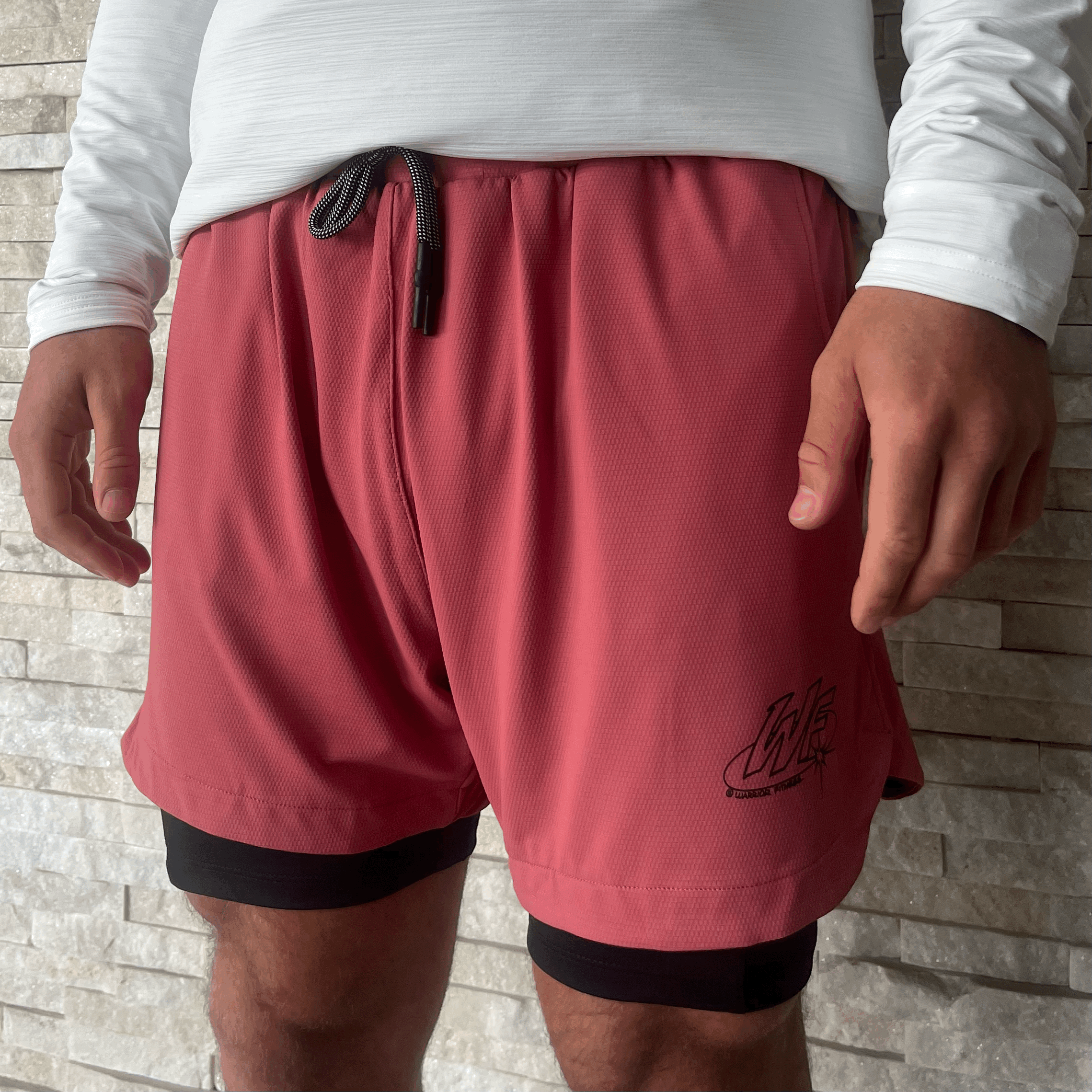 Short avec sous short rose