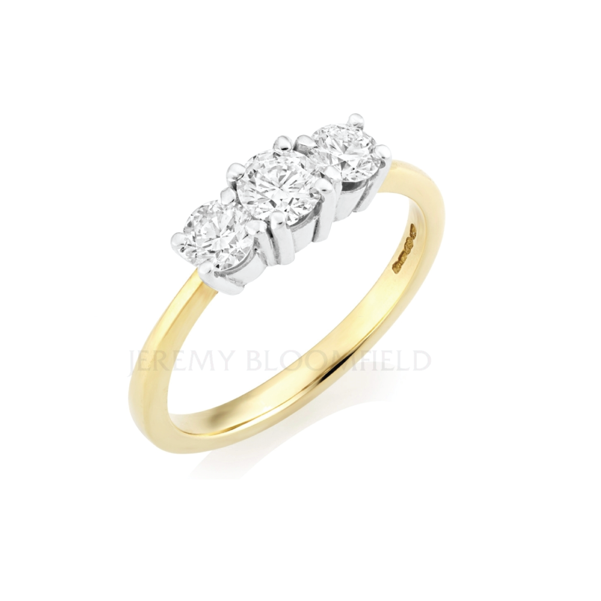 18ct Gold 3 Stone Ring 0.70ct G VS2 GIA