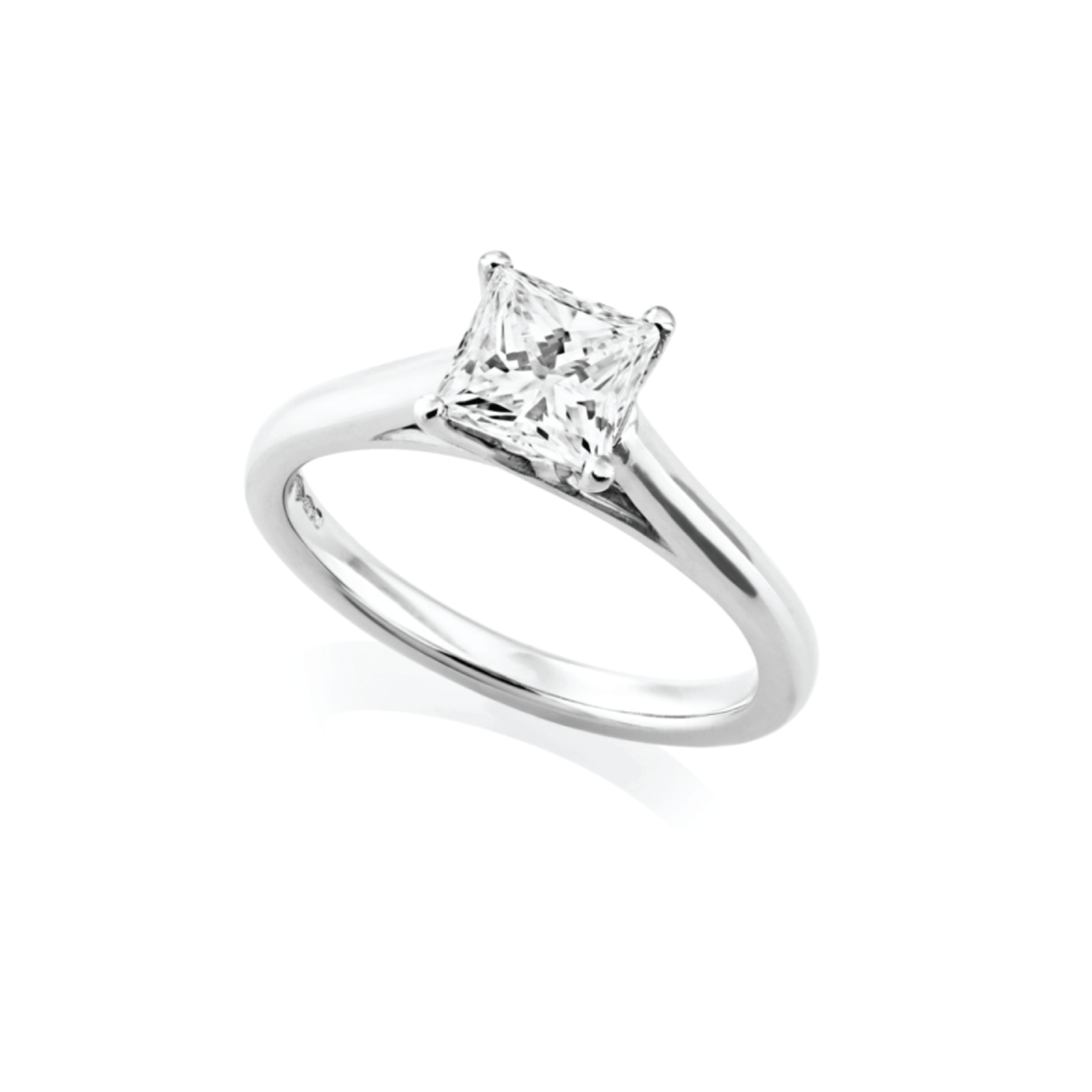 Platinum Princess Cut Diamond Ring 1.01ct GIA